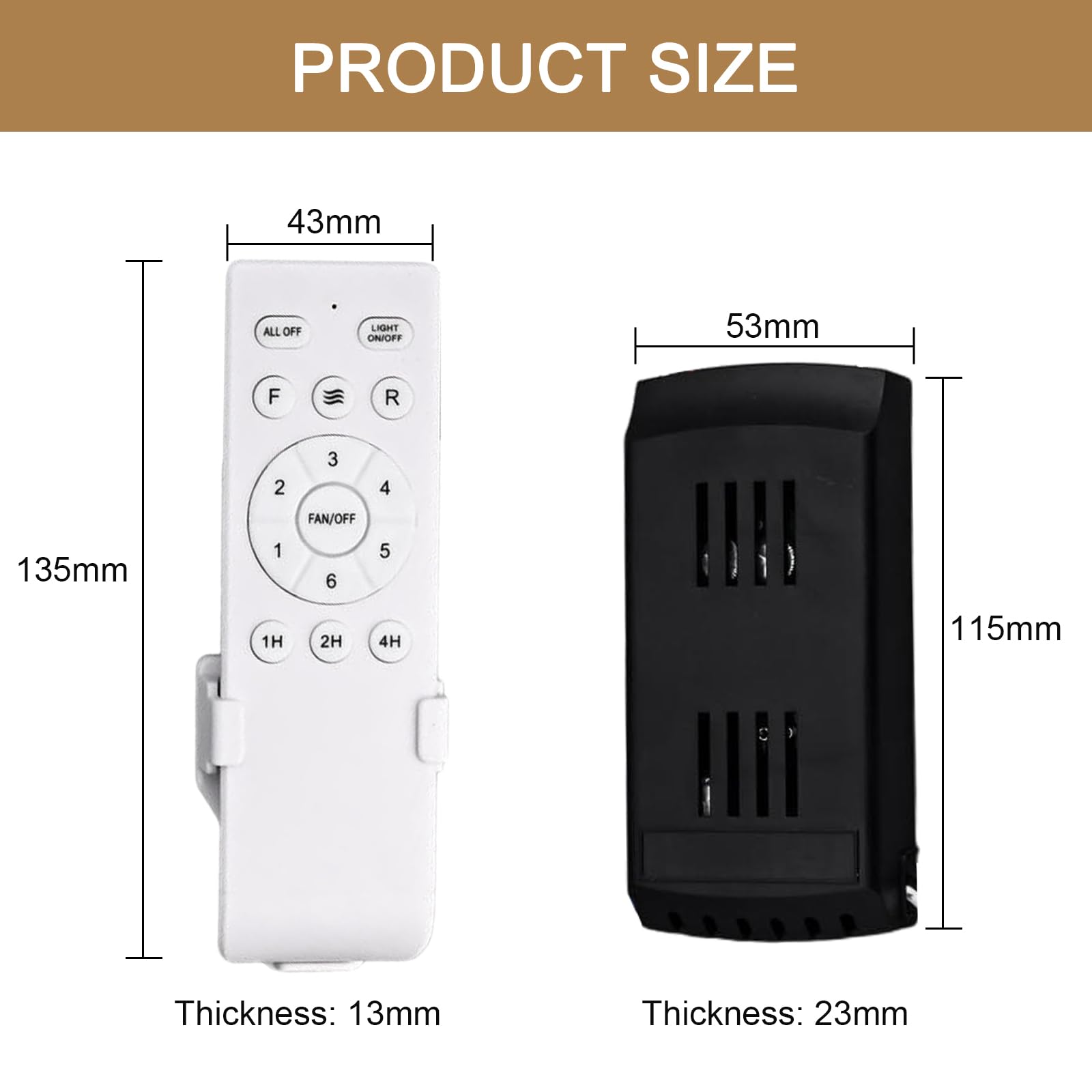 Ceiling Fan Remote Control Kit With Light Receiver Controller, 6-Speed Adjustable, Long Range Transmission, High Voltage Compati