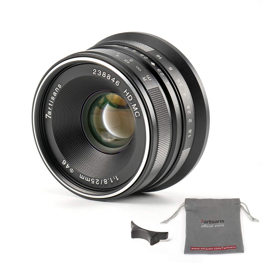 7artisans 25mm F1.8 APS-C Manual Fixed Lens for Fuji Cameras X-A1 X-A10 X-A2,X-A3 X-at X-M1 XM2 X-T1 X-T10 X-T2 X-T20 X-Pro1 X-P