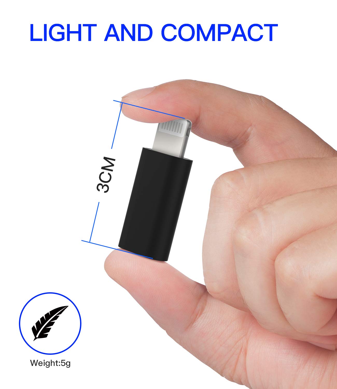 Zoyuzan USB C to Lightning Adapter - 4 Pack, Aluminum, Black/Silver, Compatible with iPhone 12/11/Pro/Max and iPad Air