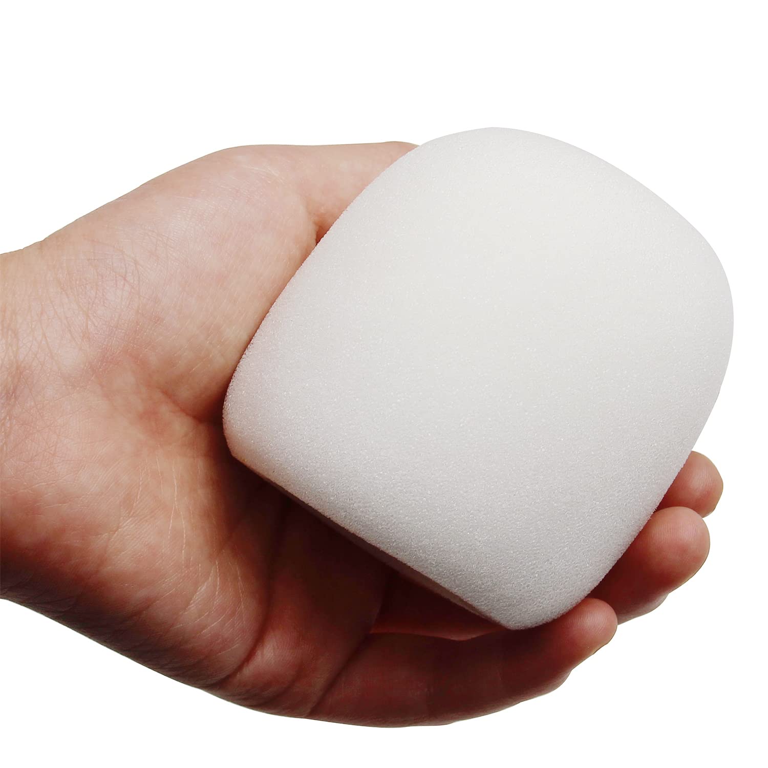 Fielect 5Pcs Microphone Cover Sponge Foam Mic Cover Handheld Microphone Windscreen Shield Protector Mic Foam Filter Cover White For Karaoke Dj, Ktv, Broadcasting