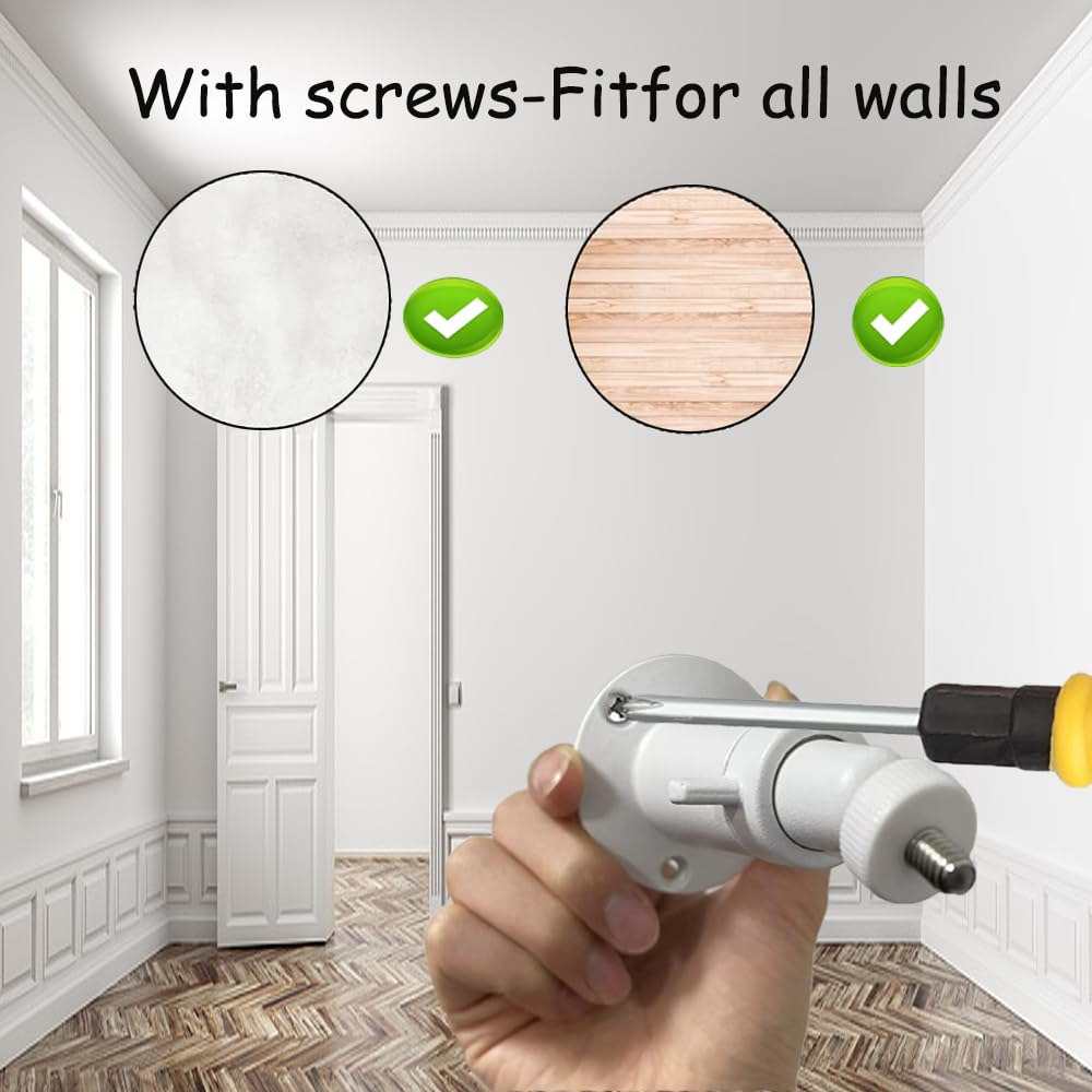 Adjustable Metal Wall Mount Compatible With Arlo, Arlo Pro 2/3/4/5/Ultra/Ultra 2, Ring Stick Up Cam, Ring Indoor Cam(1St Gen), Wyze Cam V3, 360 Degree Adjustable Screwless Bracket (2 Pack White)