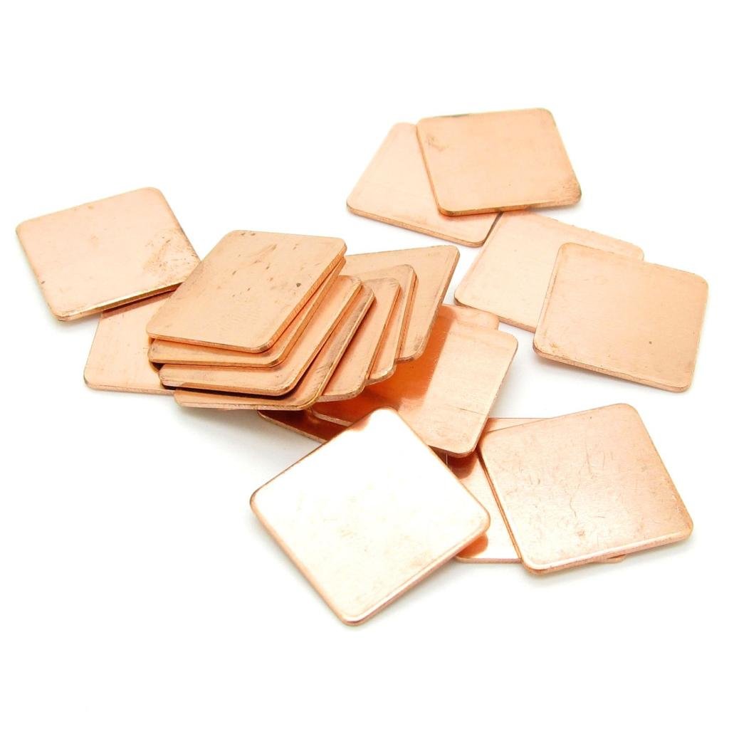 Jiuwu Ic Chipset Gpu Cpu Thermal Heatsink Copper Pad Shim Size 20 X 20 X 0.5Mm Pack Of 20