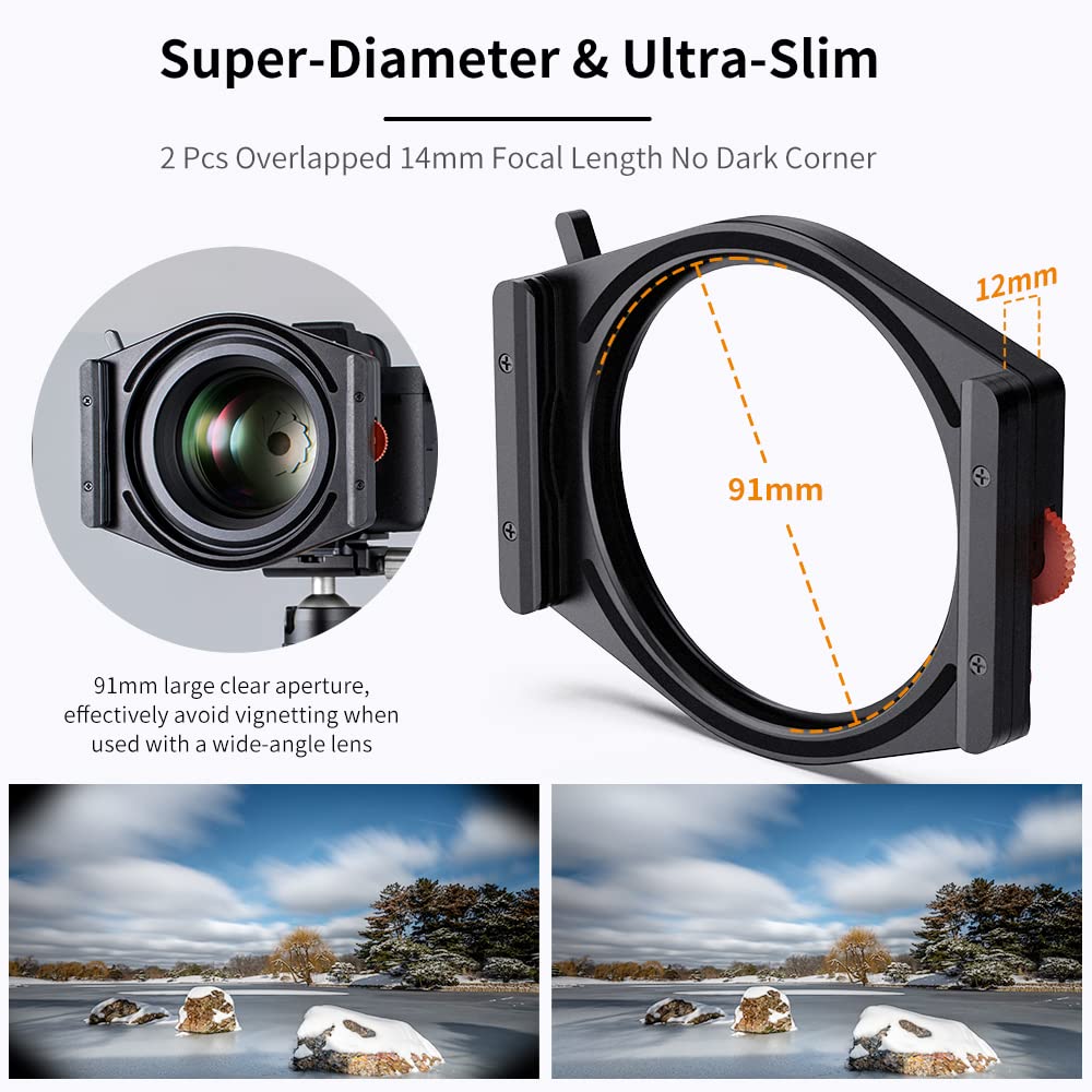 K&F Concept X Pro Square Filter Holder System Kit (Filter Holder + 95Mm Circular Polarizer + Square Nd1000 Filter + 4 Filter Ada
