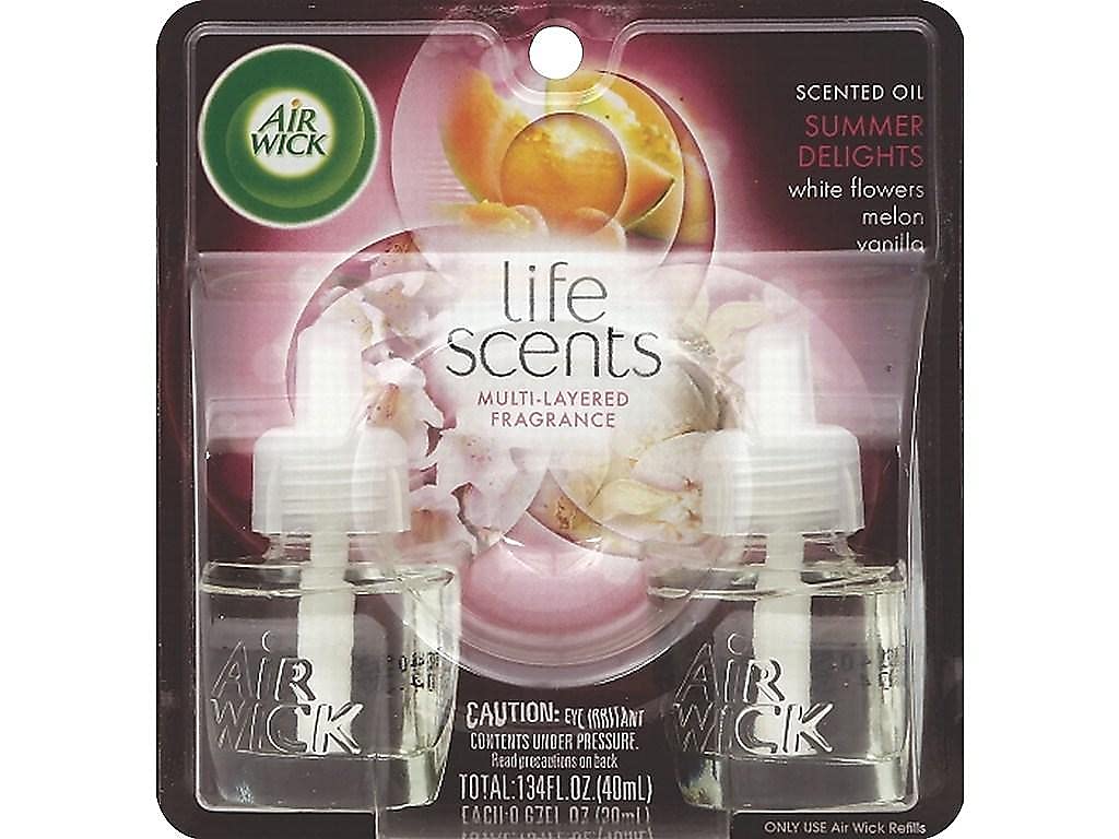 Air Wick Plug In Scented Oil Refill, 2 Ct, Summer Delights, Air Freshener, Essential Oils