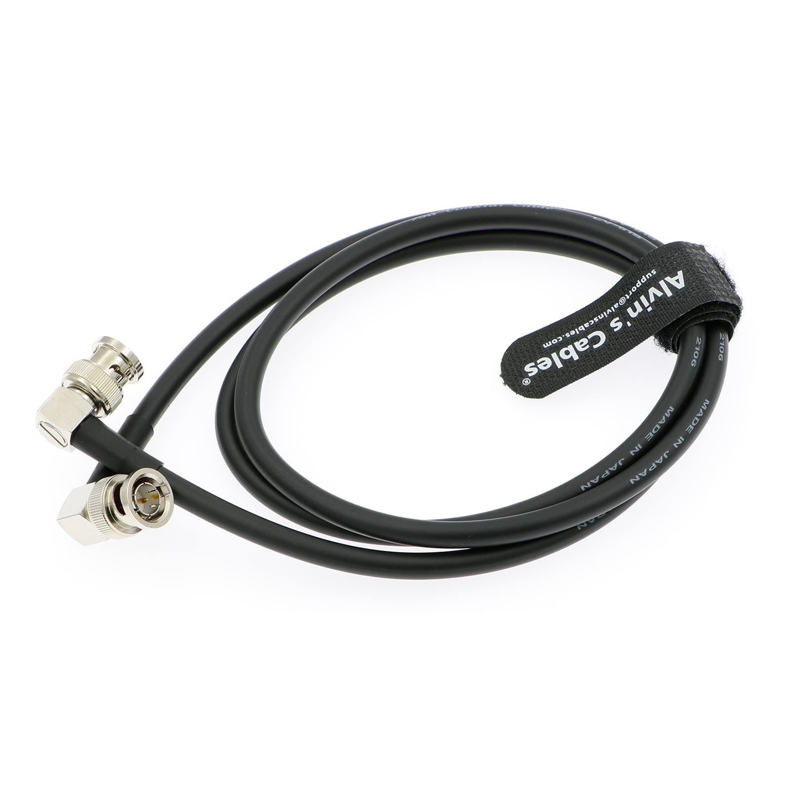 12G Bnc Coaxial Cable Alvin'S Cables Hd Sdi Bnc Male To Male L Shaped Original Cable For 4K Video Camera 1M Black