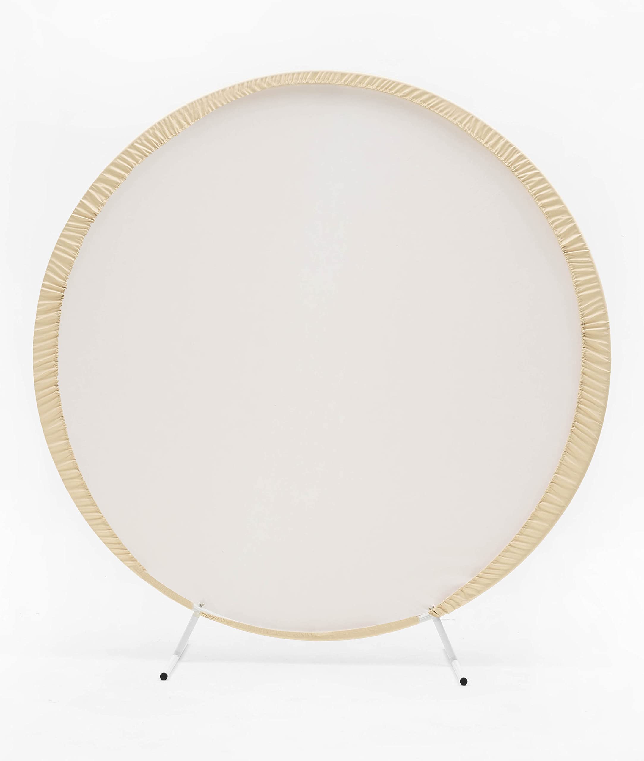 Harfirbe 6.5 Ft Round Backdrop Cover Solid Color Round Backdrop Baby Shower Beige Color Background Birthday Party Decoration