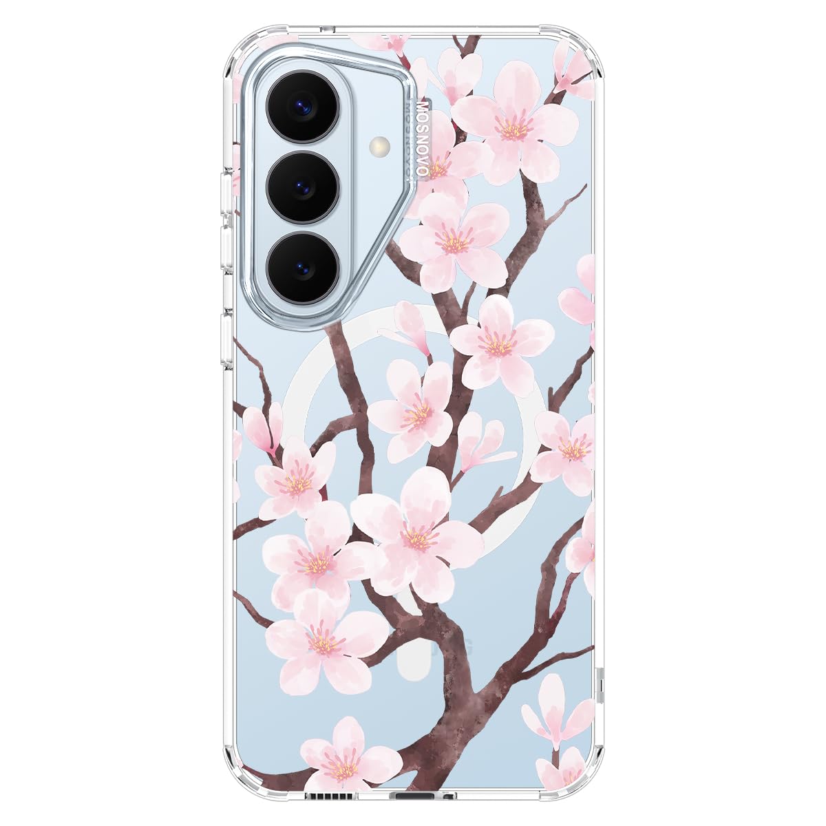 MOSNOVO for Samsung Galaxy S26 Clear Case, Fit for MagSafe, 6.6ft Military-Grade Shockproof Magnetic Protective Phone Cover,Cher