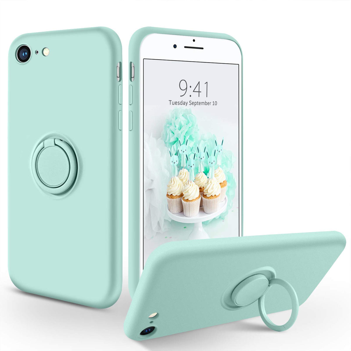 Souligo Iphone Se 2022 Case, Iphone Se 2020 Case, Iphone 8 Case, Iphone 7 Case, Slim Silicone Soft Rubber Shockproof Protective