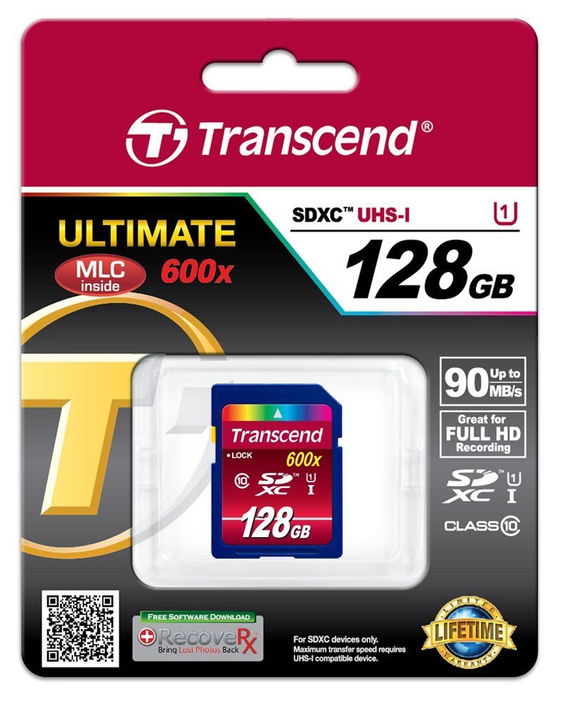 Transcend 128Gb Sdxc Class 10 Uhs 1 Flash Memory Card Up To 90Mb/S (Ts128Gsdxc10U1)