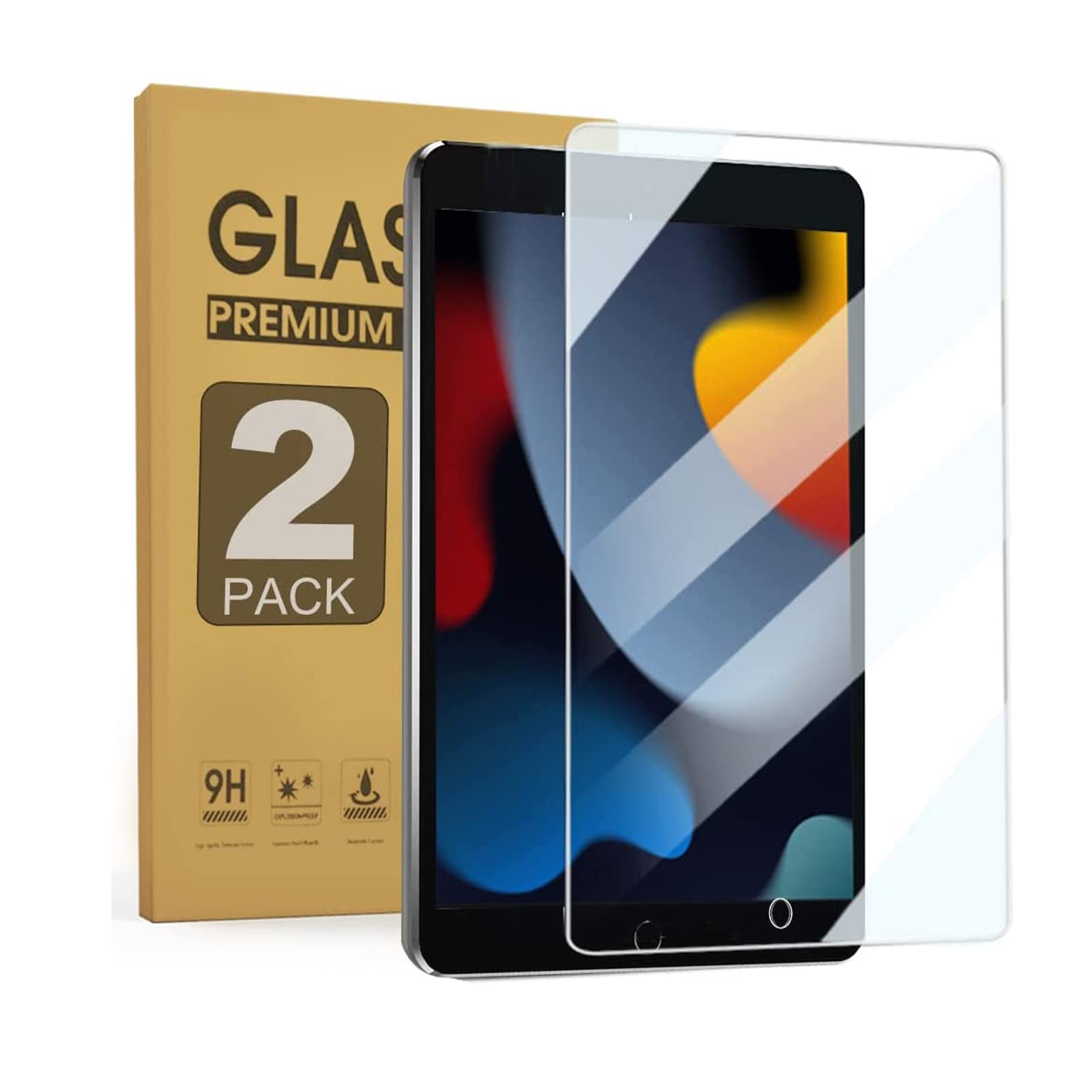 Zenrich [2Pack Ipad 10.2 Screen Protector With Anti Blue Light, Ipad 9Th/8Th/7Th Generation Tempered Glass Screen Protector With