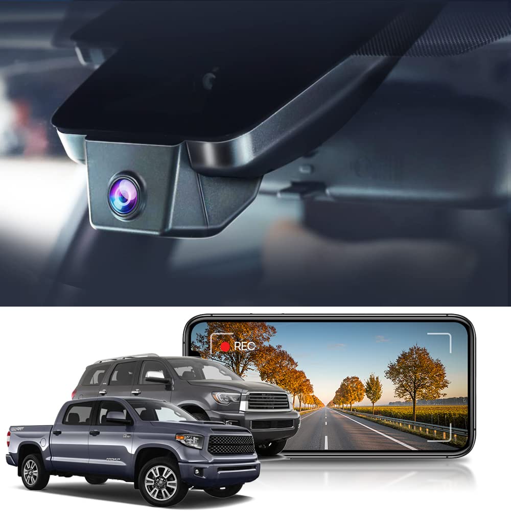 Fitcamx 4K Dash Cam Suitable For Toyota Tundra 2017 2021 & Sequoia 2017 2022 Limited Sr5 Platinum Trd Pro, Integrated Oem Look, 