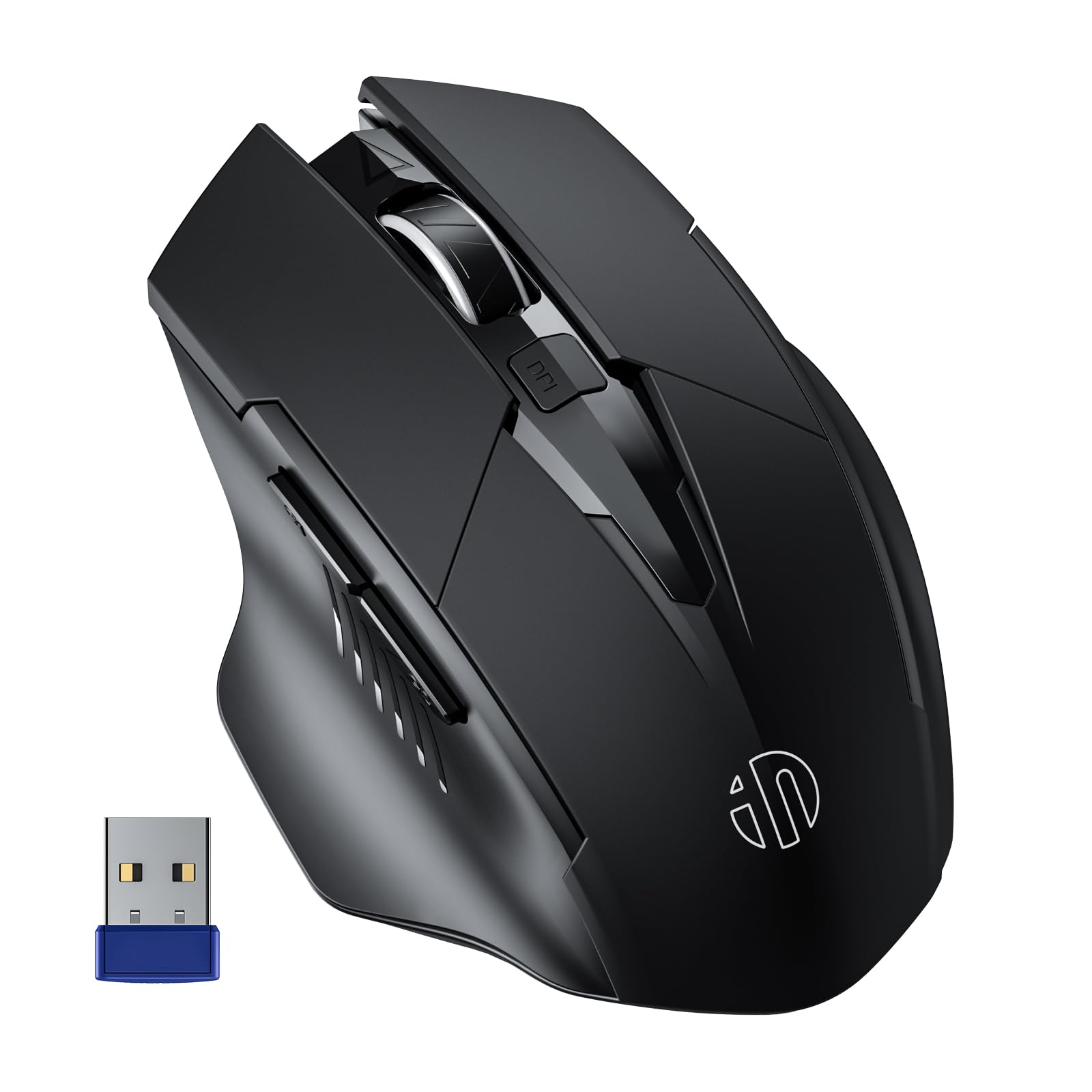 Inphic Wireless Mouse 700Mah Large Ergonomic Rechargeable 2.4G Optical Pc Laptop Cordless Mice With Usb Nano Receiver, For Windo