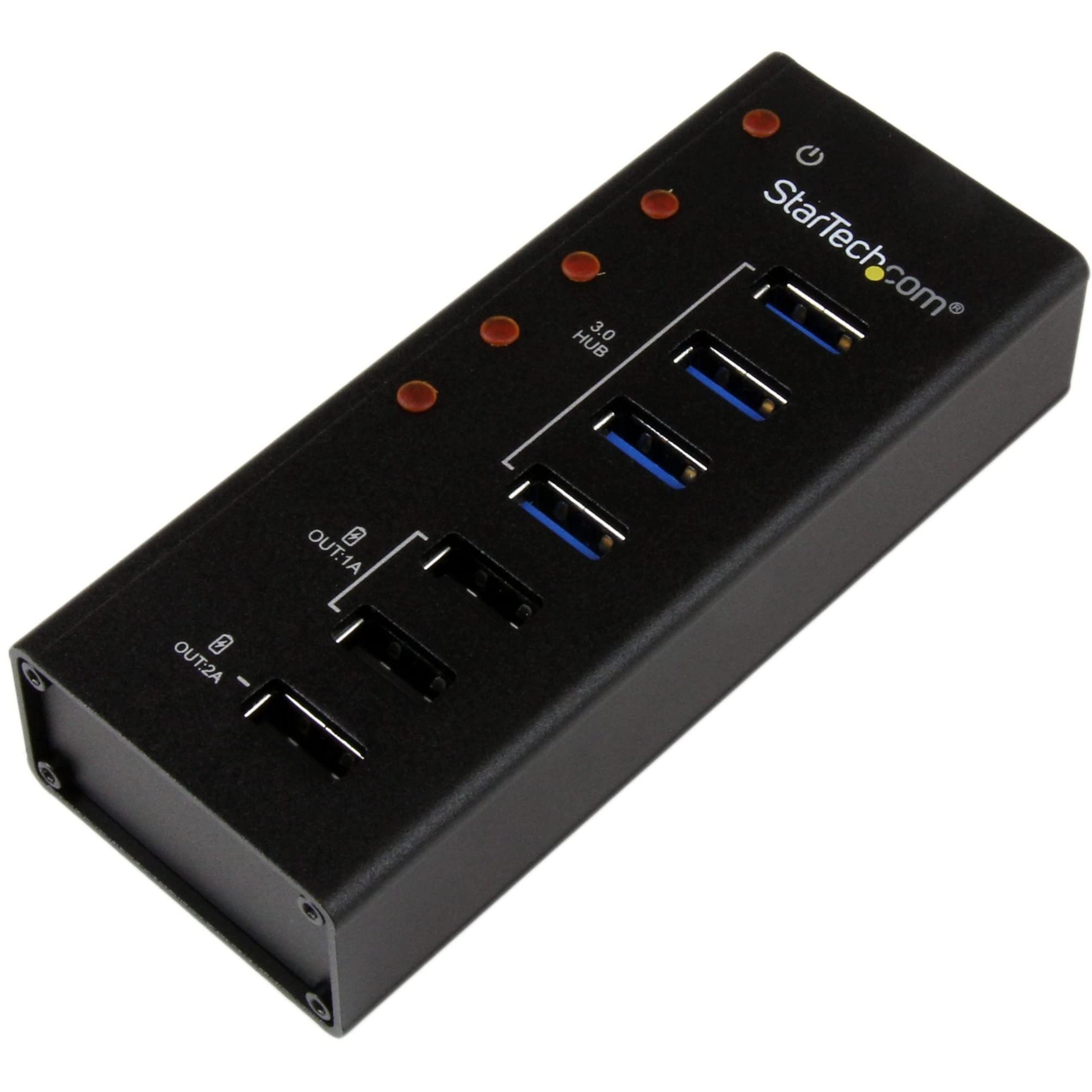 Startech.Com 7 Port Usb 3.0 Charging Hub   4 X Usb A, 3 X Usb A Dedicated Charging Ports   Powered Mountable Usb Charging Statio