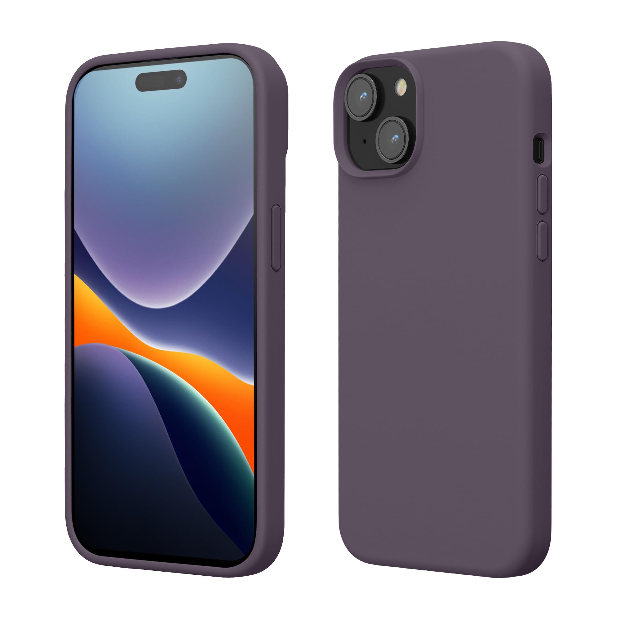 kwmobile Case Compatible with iPhone 15 Case - Slim Soft TPU Silicone Cover - Pale Iris