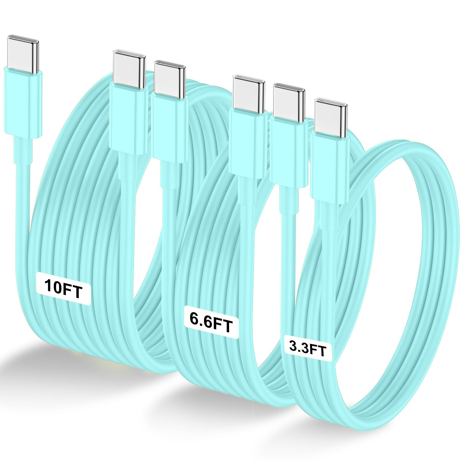 Lofpye 3 Pack Green [3.3Ft+6.6Ft+10Ft] 60W Usb C To Usb C Cable, Type C Fast Charging Cable For Iphone 15/15Plus/15 Pro/15Pro Ma