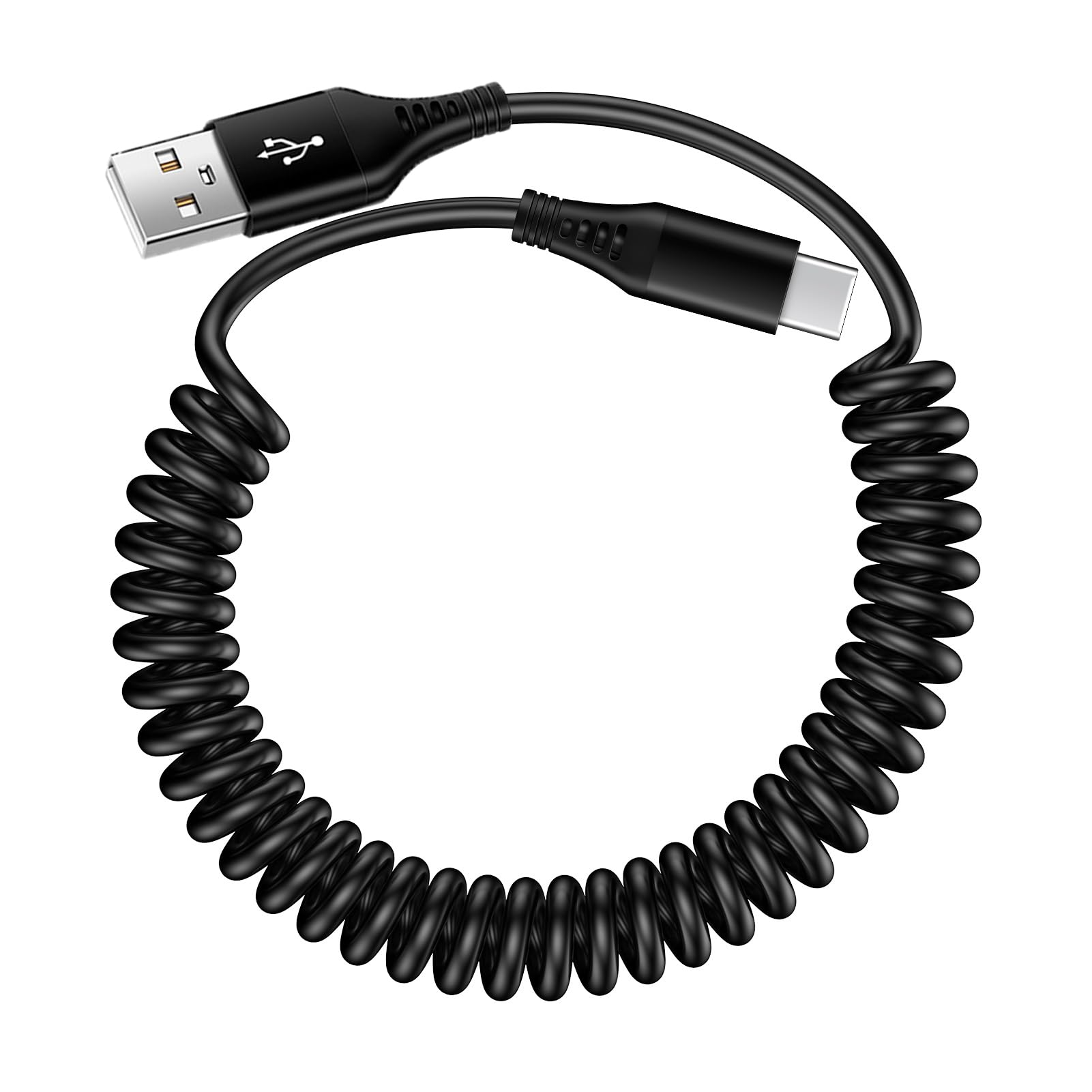Usb To Usb C Cable Coiled 3Ft Car Charger Cord For Iphone 16 15/15 Pro/15 Pro Max/15 Plus, Retractable Auto Type C Fast Charging