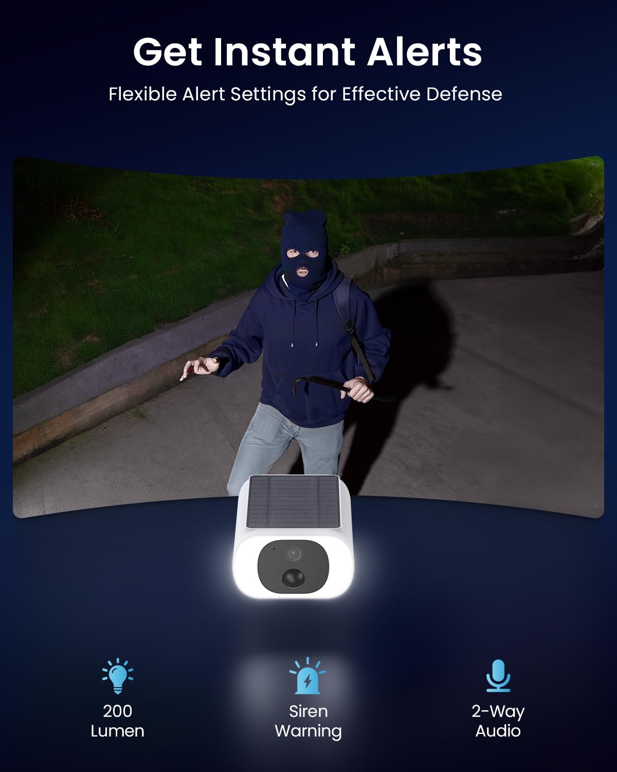 Iegeek Solar Camera Outdoor Wireless, 2K Wifi Battery Powered Cameras System For Home Security With Embedded Solar Panel, Ai Mot