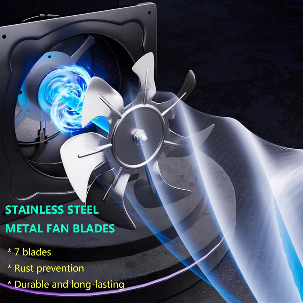 Acedurobla 6 Inch Exhaust Fan Metal Iron Ventilation Extractor, Silence With Anti-Backflow Check Valve Window And Wall Mount Ven