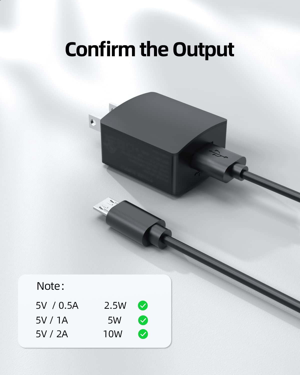 Micro Usb Wall Charger Fit For Samsung Galaxy Tab A, E, S2, 3, 4, 7.0' 8.0' 9.6' 9.7' 10.1', Sm T580/350/280/113/377/560/713 Tablet With 5Ft Cable Power Cord