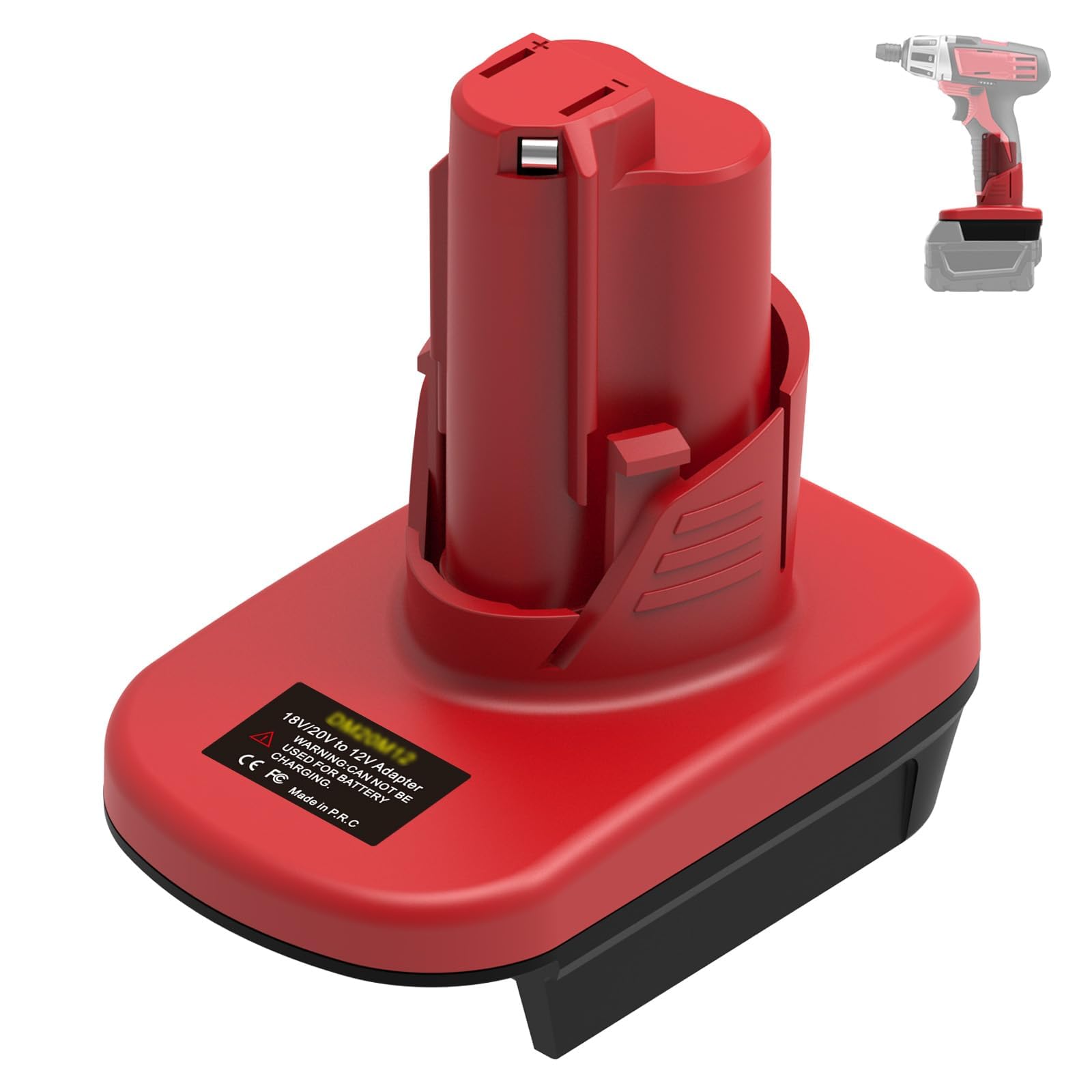 Battery Adapter for Milwaukee 18V M18 to 12V M12 Tool Use, for Milwaukee 18V Battery Convert to 12V Tools Adapter- ML18M12 Adapt