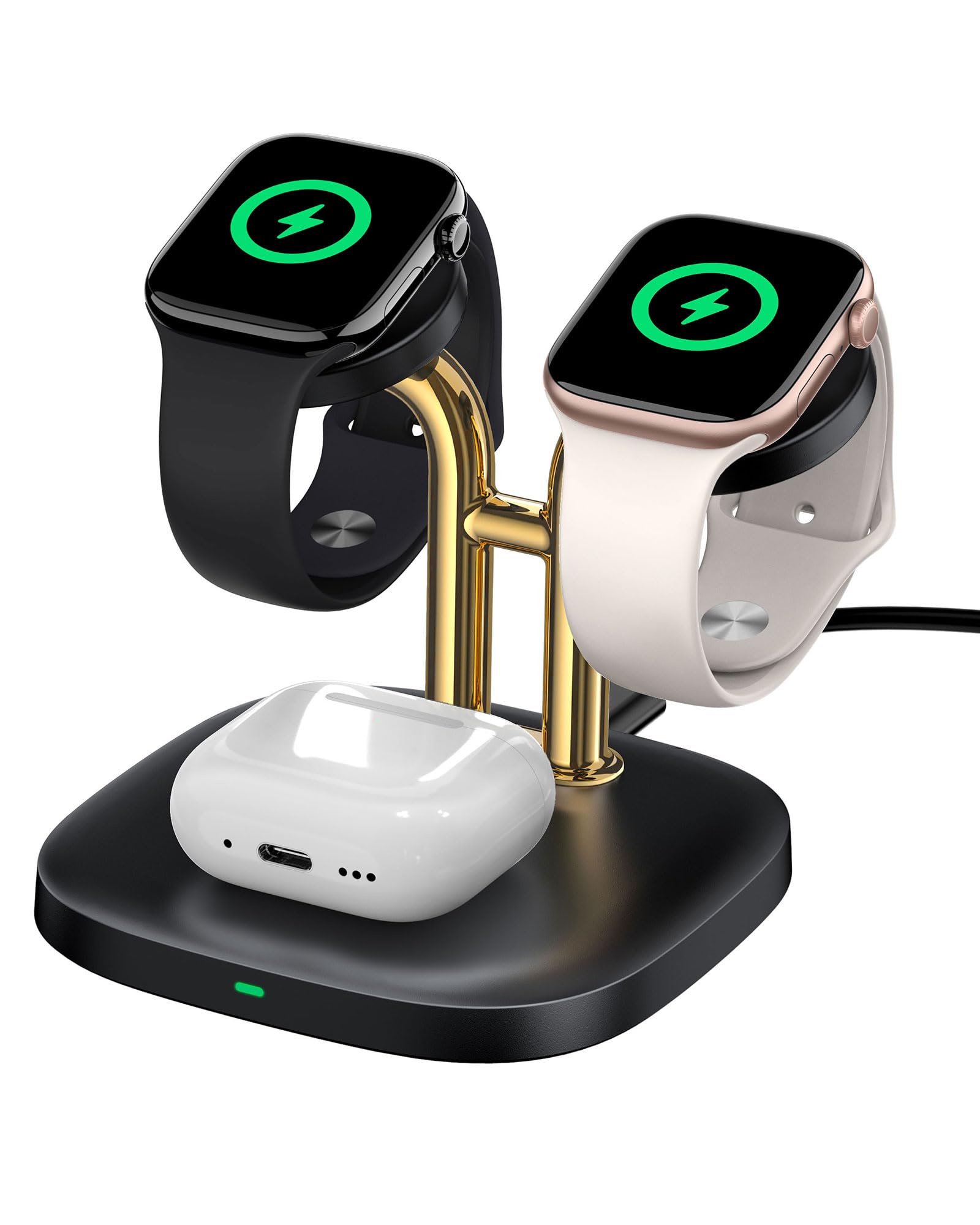 Dual Watch Charger with Fast Charging for Apple Watch, SwanScout 704A, 3-in-1 Wireless Charging Station Stand for Apple Watch Ul
