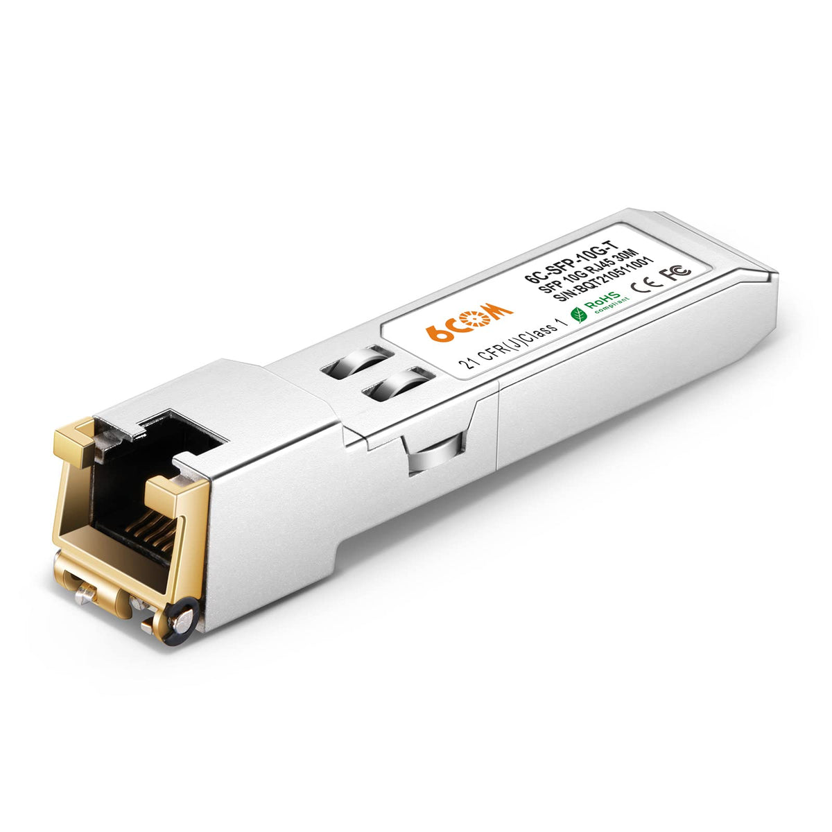 6Com 1Pack 1.25G/2.5G/5G/10Gbase-T Sfp+ Transceiver, 10G Sfp+ To Rj45 Copper Module, Compatible For Cisco Sfp-10G-T-S, Ubiquiti 