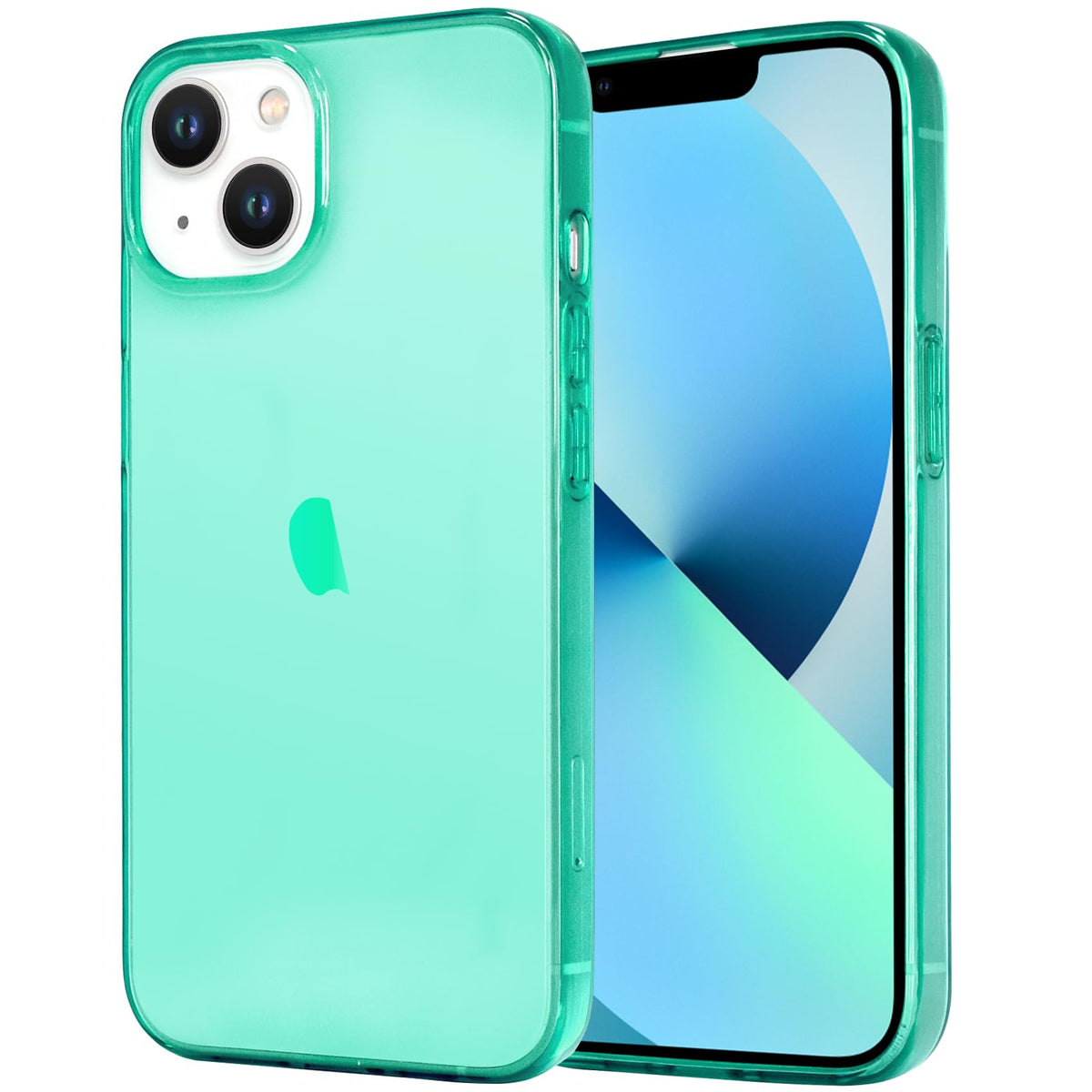 Jjgoo Compatible With Iphone 13 Case Clear Soft Transparent Shockproof Protective Slim Thin Bumper Phone Cover, Green