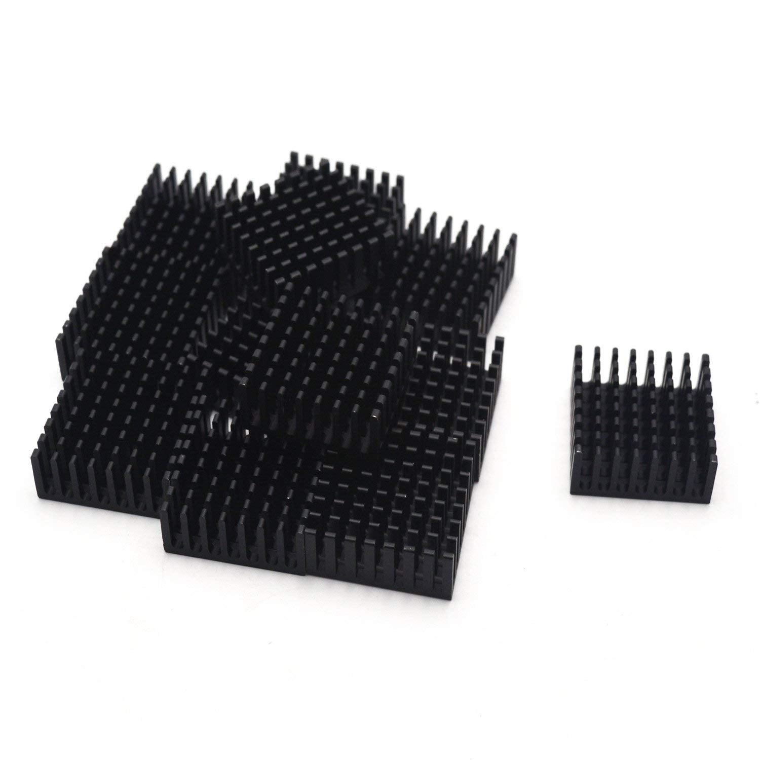 Antrader 12Pcs Black Aluminum Cooler Radiator Heat Sink Heatsink 25 X 25 X 10Mm