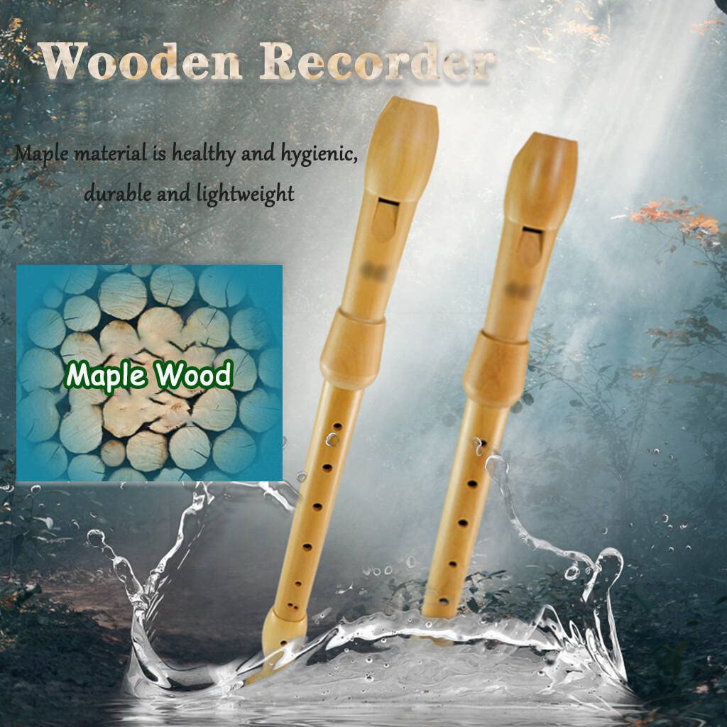 Recorders Instrument, German Recorders 8 Holes For Beginners, Baroque Recorders 3 Piece For Professional, Maple Wood F Key Alto