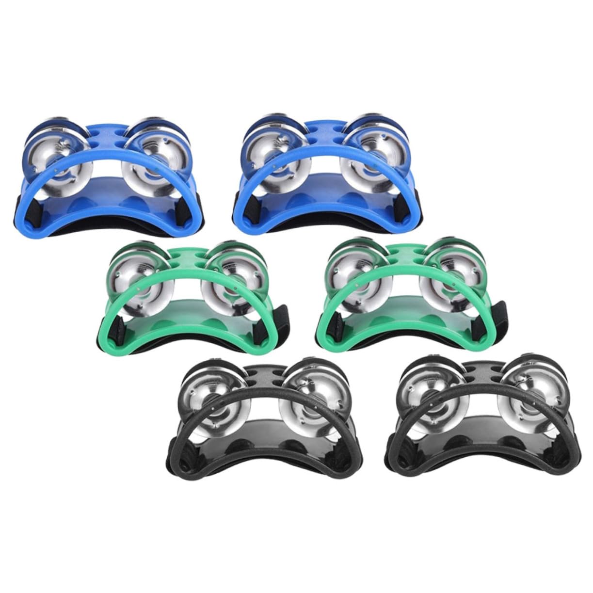 Abaodam 3pairs Foot Tambourines for Adults Foot Bell Shaker Percussion Instrument Vibrant Colors for Dance Fitness and Entertain