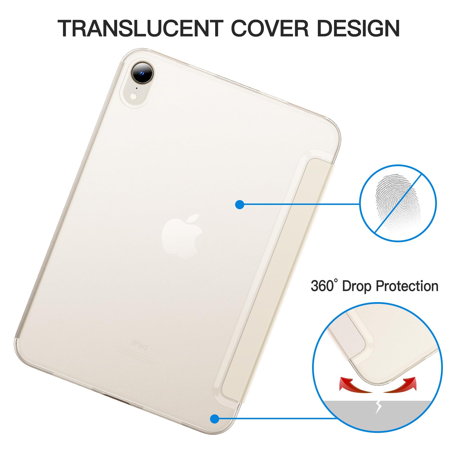 Jetech Case For Ipad Mini 6 (8.3-Inch, 2021 Model, 6Th Generation), Slim Stand Hard Back Shell Smart Cover With Auto Wake/Sleep