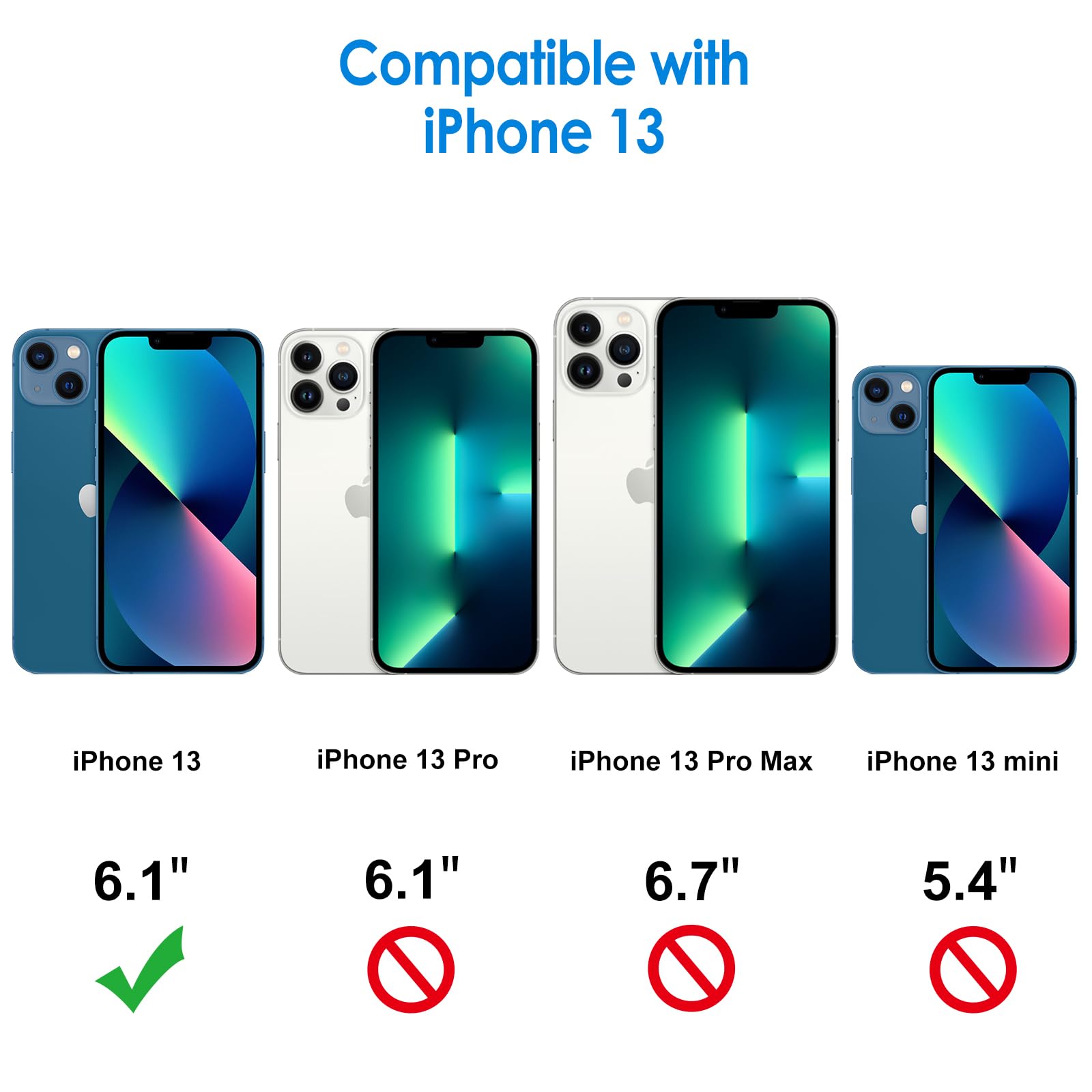 Jetech Case Compatible With Iphone 13 6.1 Inch, Shockproof Phone Bumper Cover, Anti Scratch Clear Back (Navy Blue)