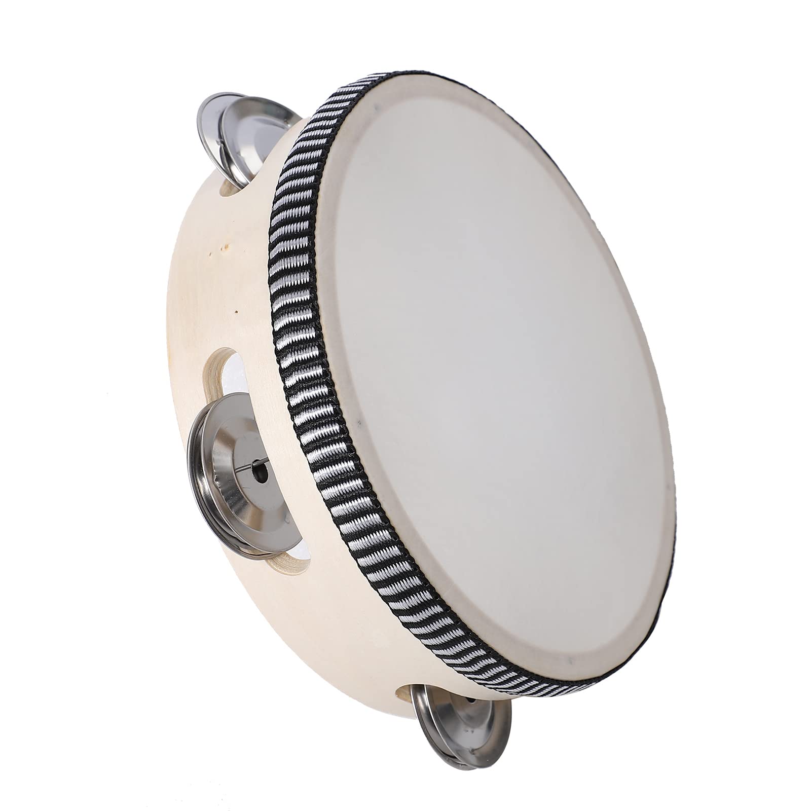 Javik Tambourine 6 Inch Hand Held Small Tambourines Drum With Metal Jingles Bell Percussion Musical Instrument For Party Games M