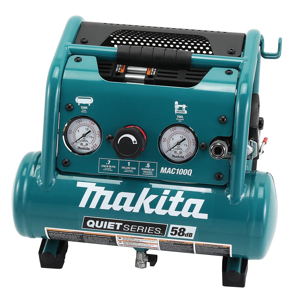 Makita Mac100Q Quiet Series, 1/2 Hp, 1 Gallon Compact, Oil Free, Electric Air Compressor