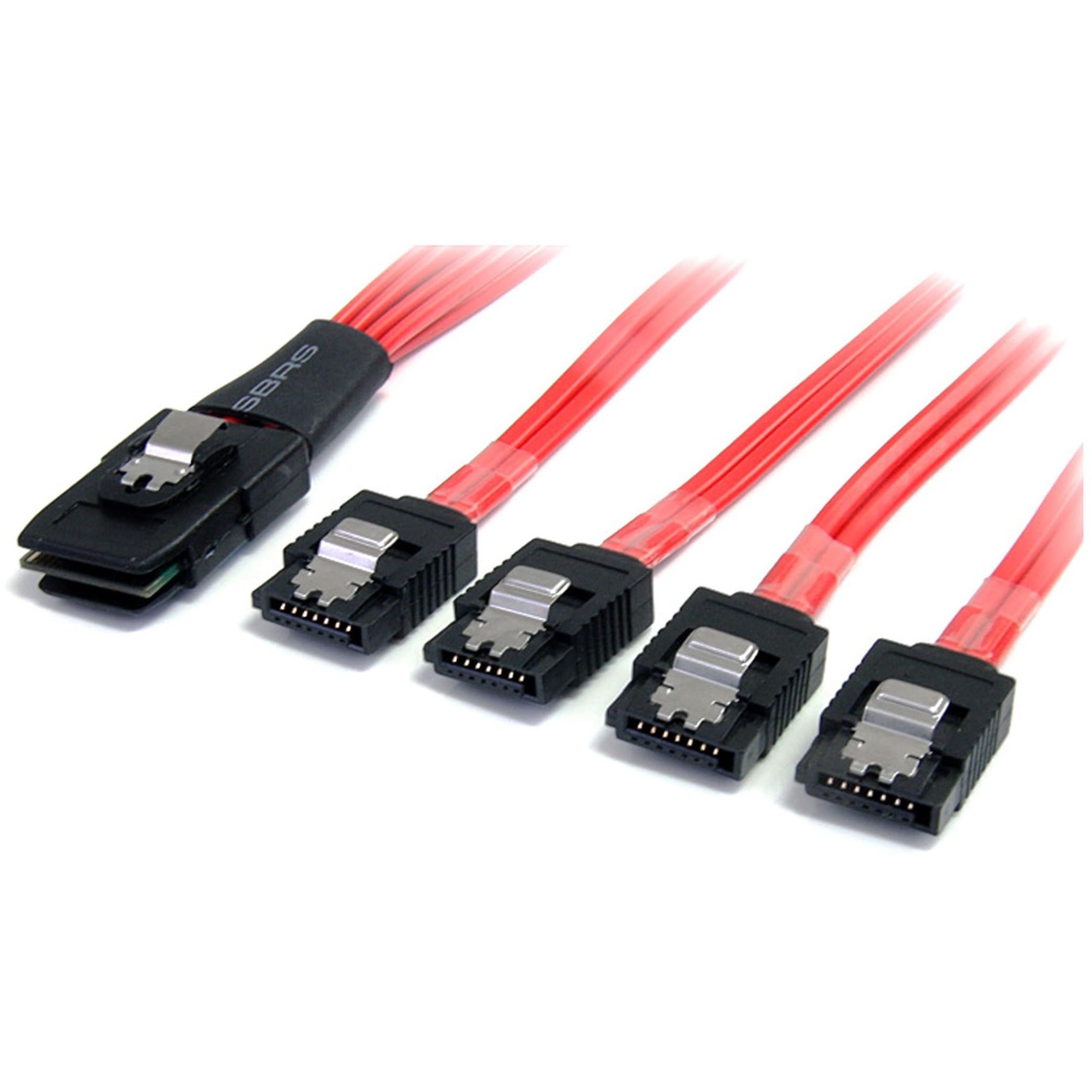StarTech.com 50cm Serial Attached SCSI SAS Cable - SFF-8087 Plug to 4x Latching SATA (female) - Mini SAS to SATA Cable (SAS8087S