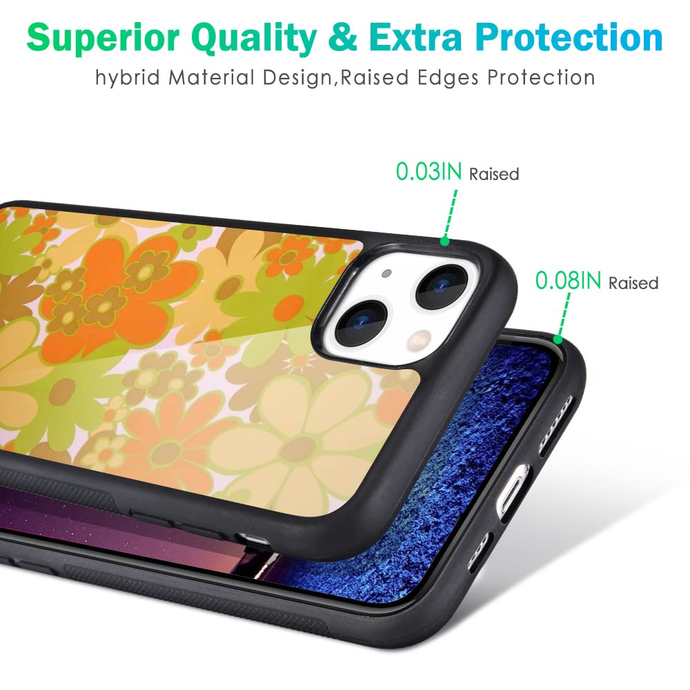 MAYCARI iPhone 13 Pro Max Case Floral Design Hard Back Soft TPU Bumper Colorful Flowers