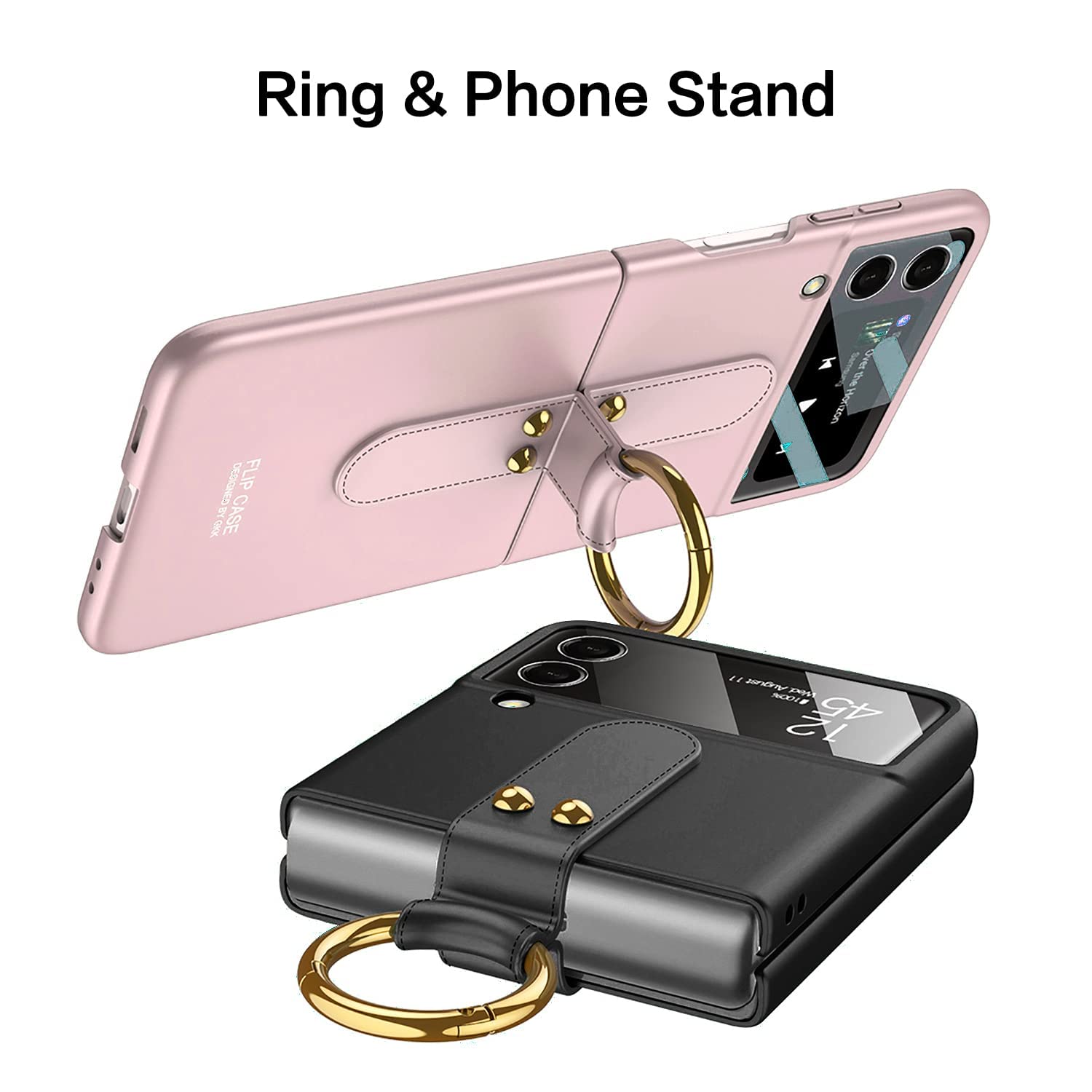 Daluz Design For Samsung Z Flip 3 5G Case, Ultra Thin Samsung Galaxy Z Flip 3 Case With Ring, Matte Hard Pc Protective Cover For