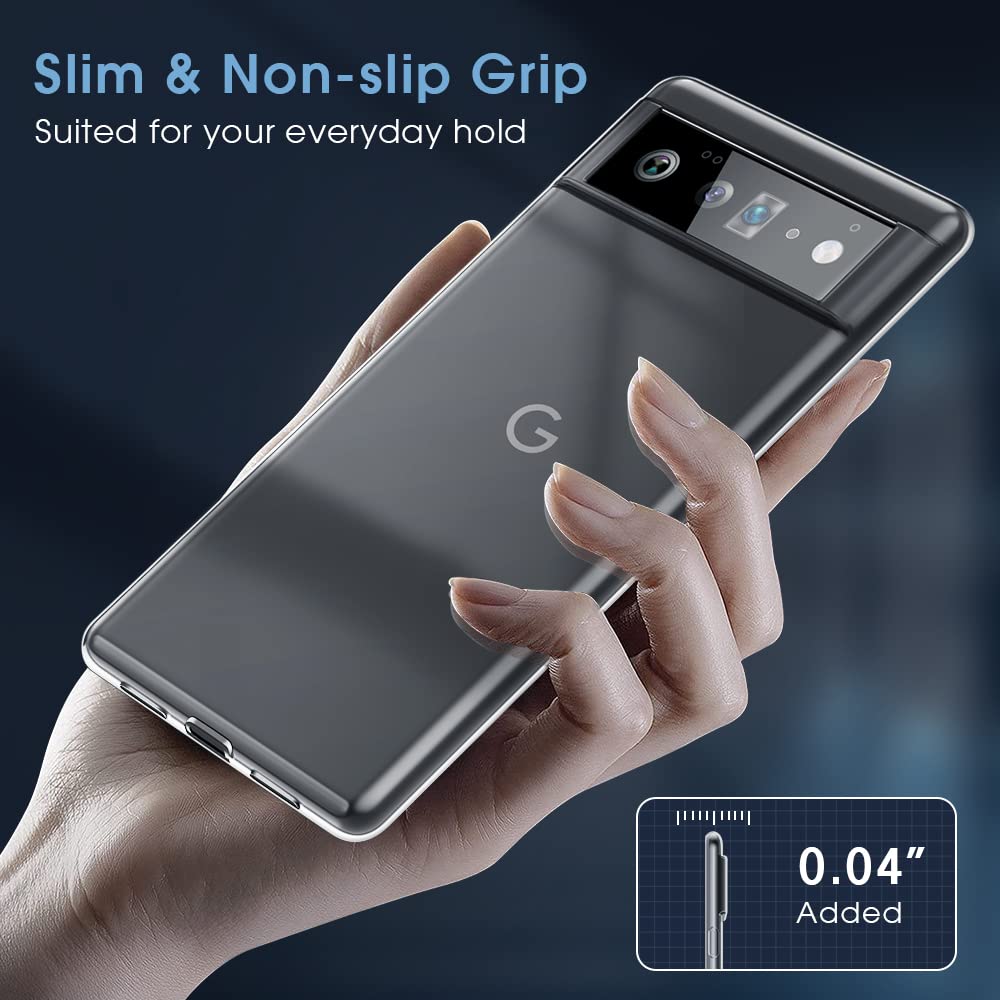X-level Google Pixel 6 Slim Fit Ultra-Thin Clear TPU Mobile Phone Case with Anti-Slip Grip