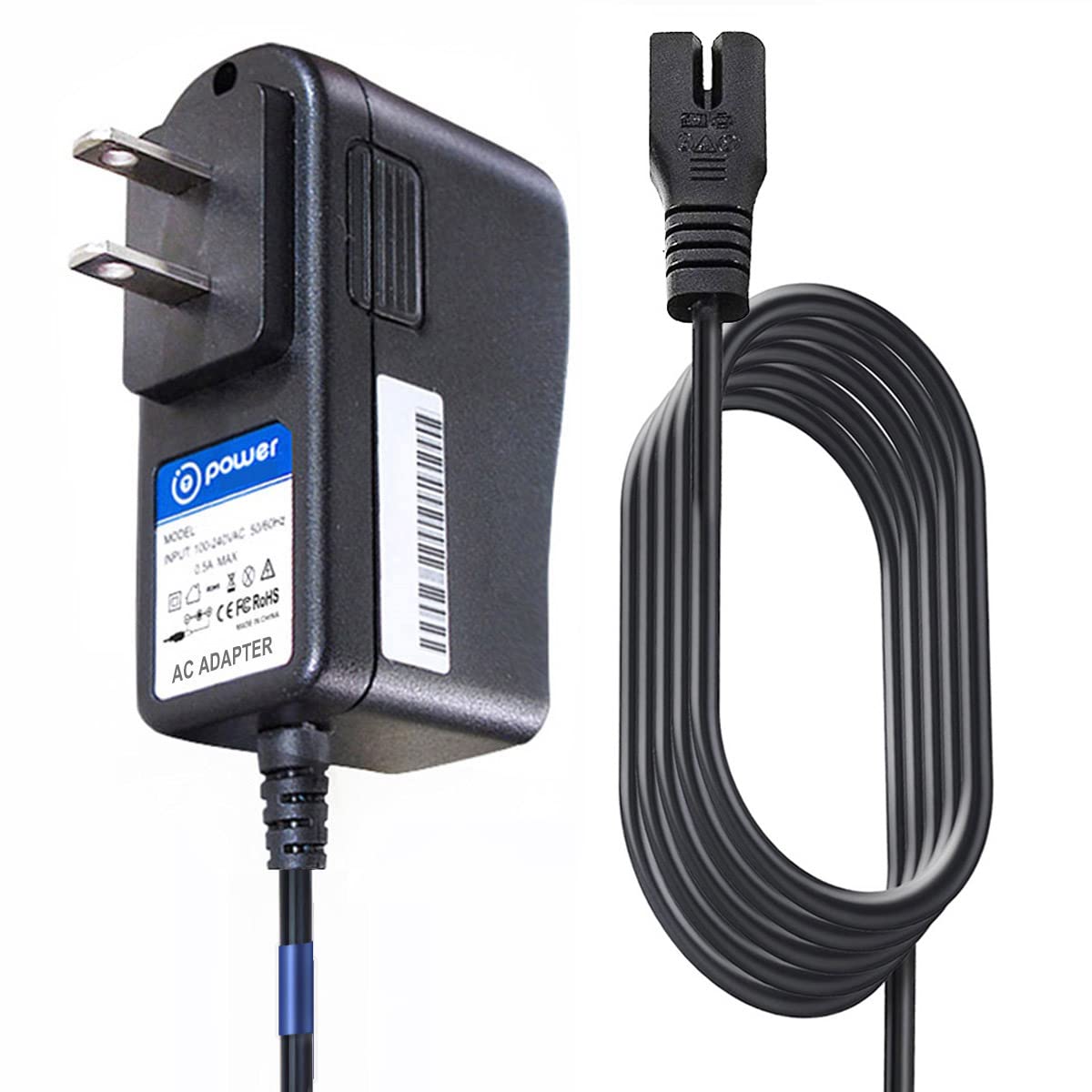 T POWER 5V 2-Prong Charger for Kokido Xtrovac 100 110 200 Telsa 5 Model: EV01, EV05, EV18 EV05CBX Rechargable Cordless Hot Tub, 