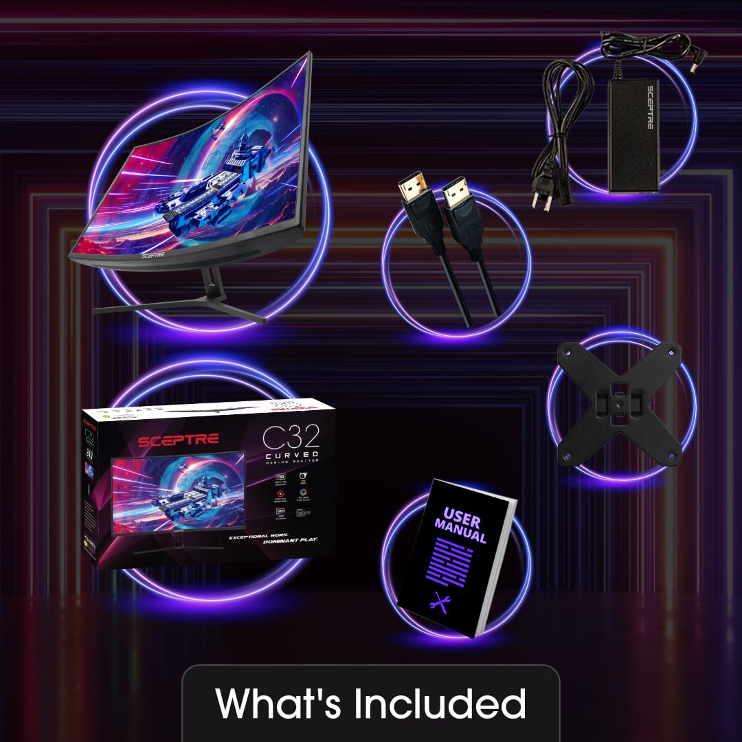 Sceptre 32-Inch Curved Gaming Monitor Overdrive Up To 240Hz Displayport 165Hz 144Hz Hdmi Amd Freesync Build-In Speakers, Machine