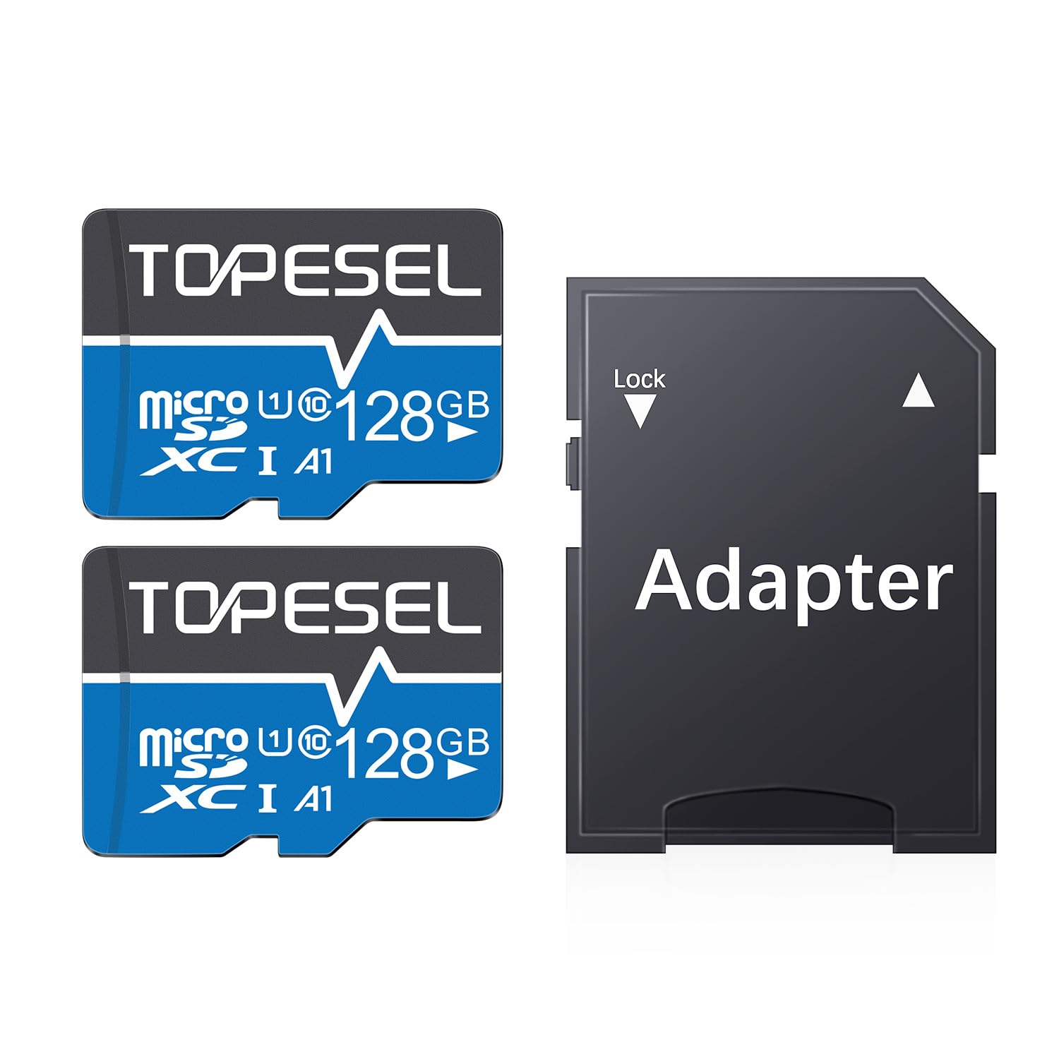 Topesel 128Gb Micro Sd Card 2 Pack Memory Cards Uhs I Tf Card Class 10 For Camera/Phone/Galaxy/Drone/Dash Cam/Gopro/Tablet/Pc/Computer (2 Pack U1 128Gb)