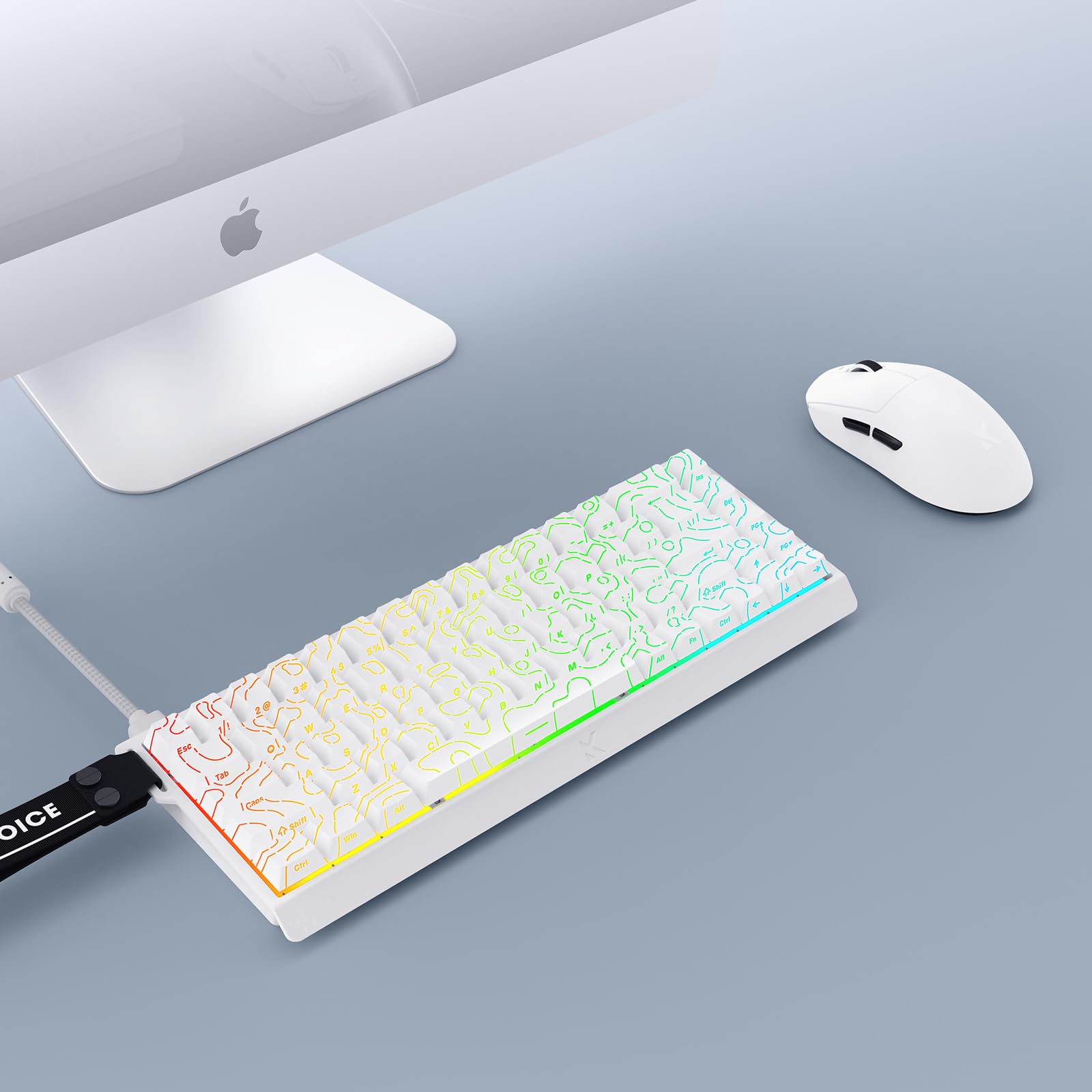 Mchose Ace 68 60% Mechanical Gaming Keyboard Wired Rapid Trigger Hall Effect Keyboard Magnetic Switch Hyper-Fast Adjustable Actu