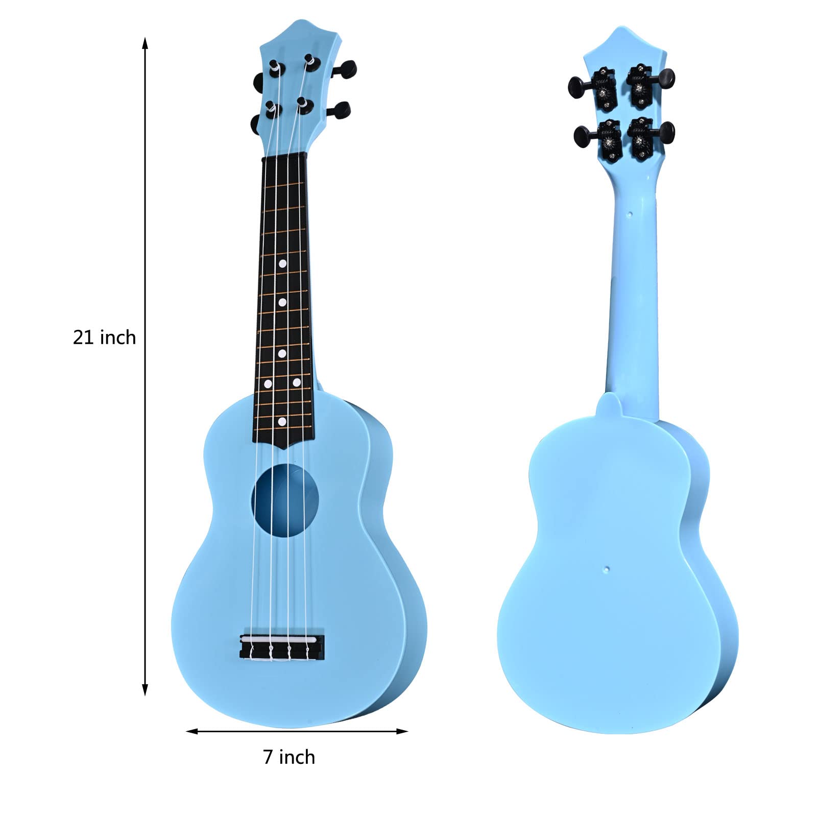Kids Toy Ukulele 21 Inch Soprano Ukelele,Musical Instrument, Ukulele Toy Gift For Children Beginners With Bag Picks Strings (Lig