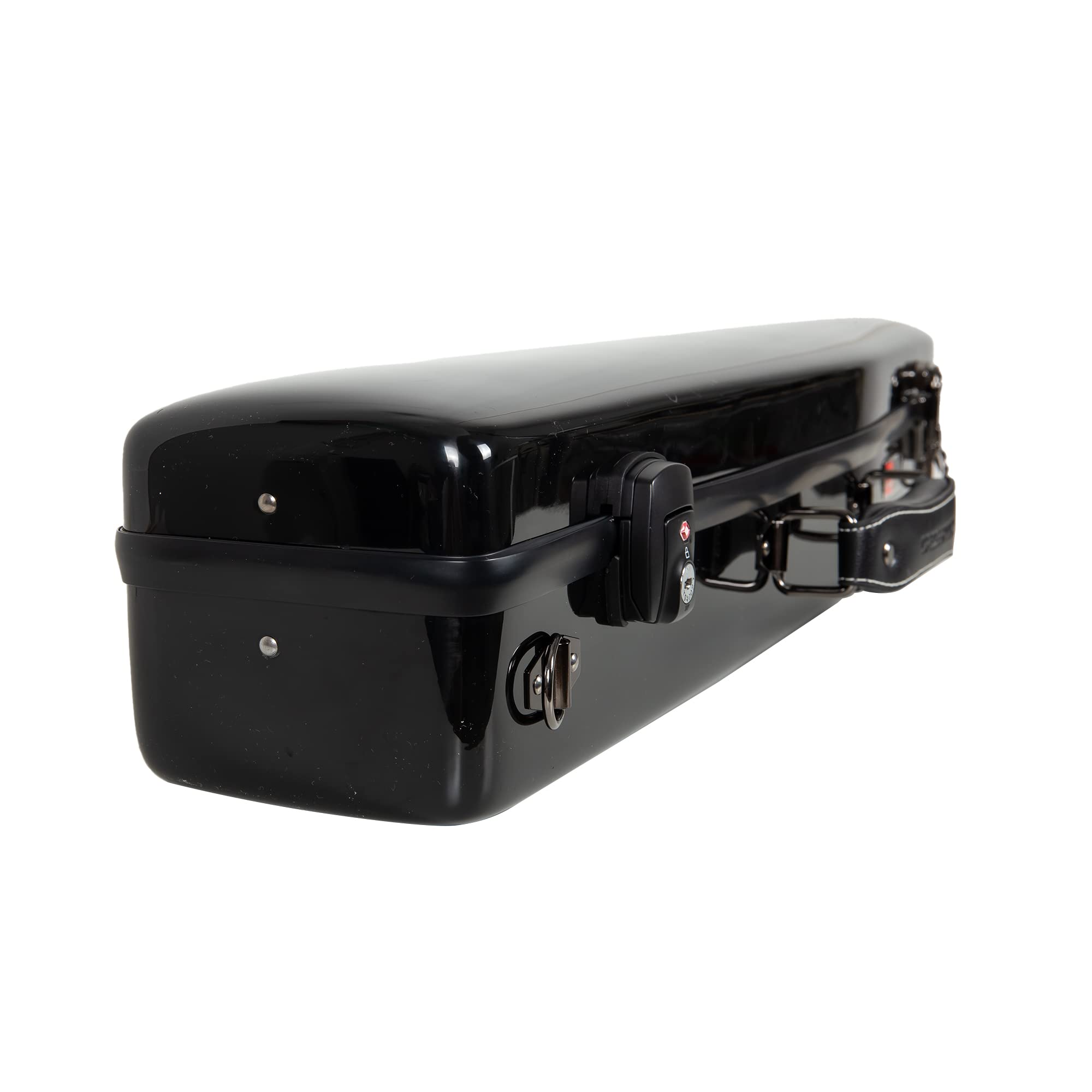 Crossrock Pro Grade Straight Soprano Saxophone Case | Jet Black Gloss, Tsa Lock, Elite Protection, Detachable Backpack Straps, A