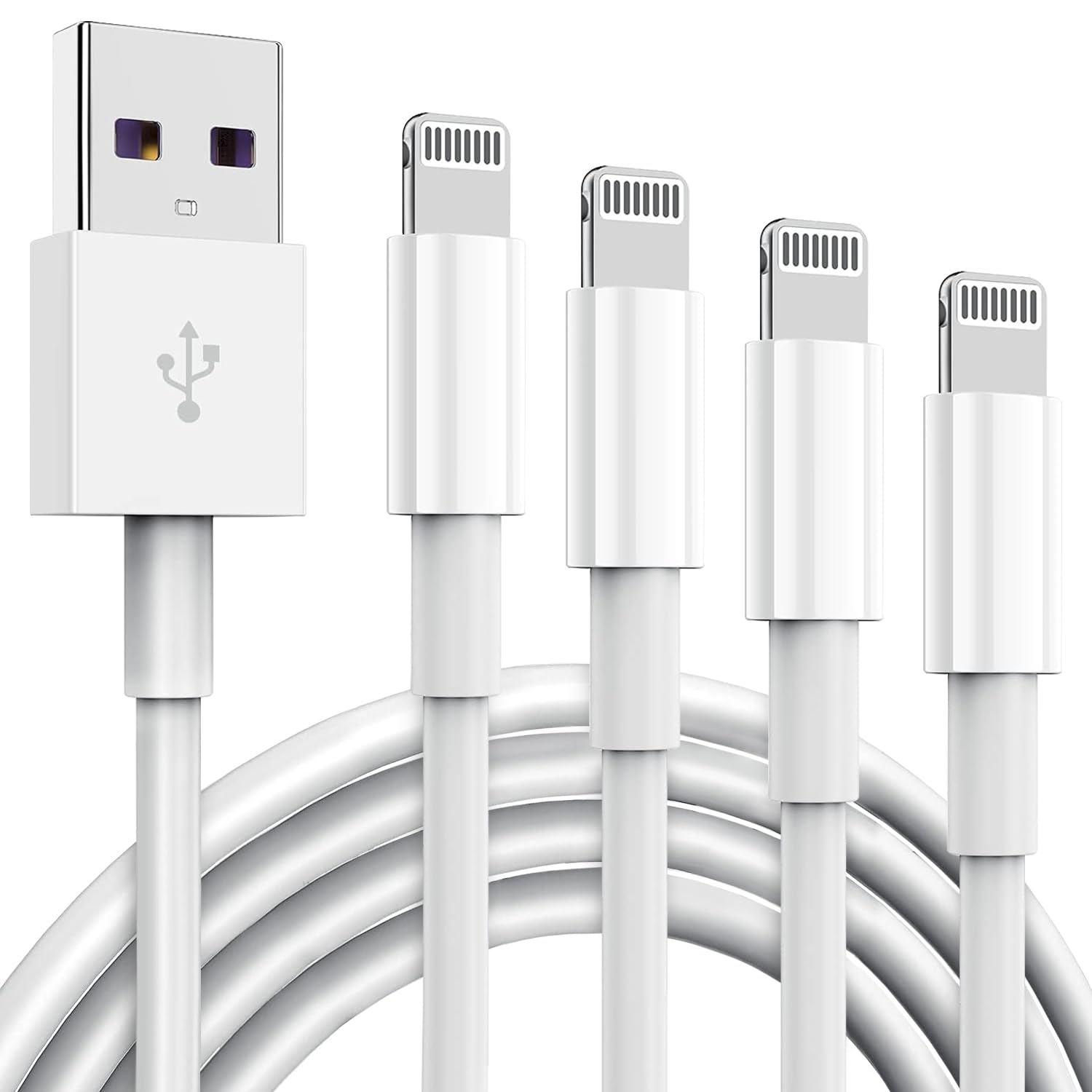 Tumaber 5 Pack Apple Mfi Certified Iphone Charger Cable 3Ft, Lightning To Usb Cord 3 Foot, 2.4A Fast Charging,Apple Phone Long C