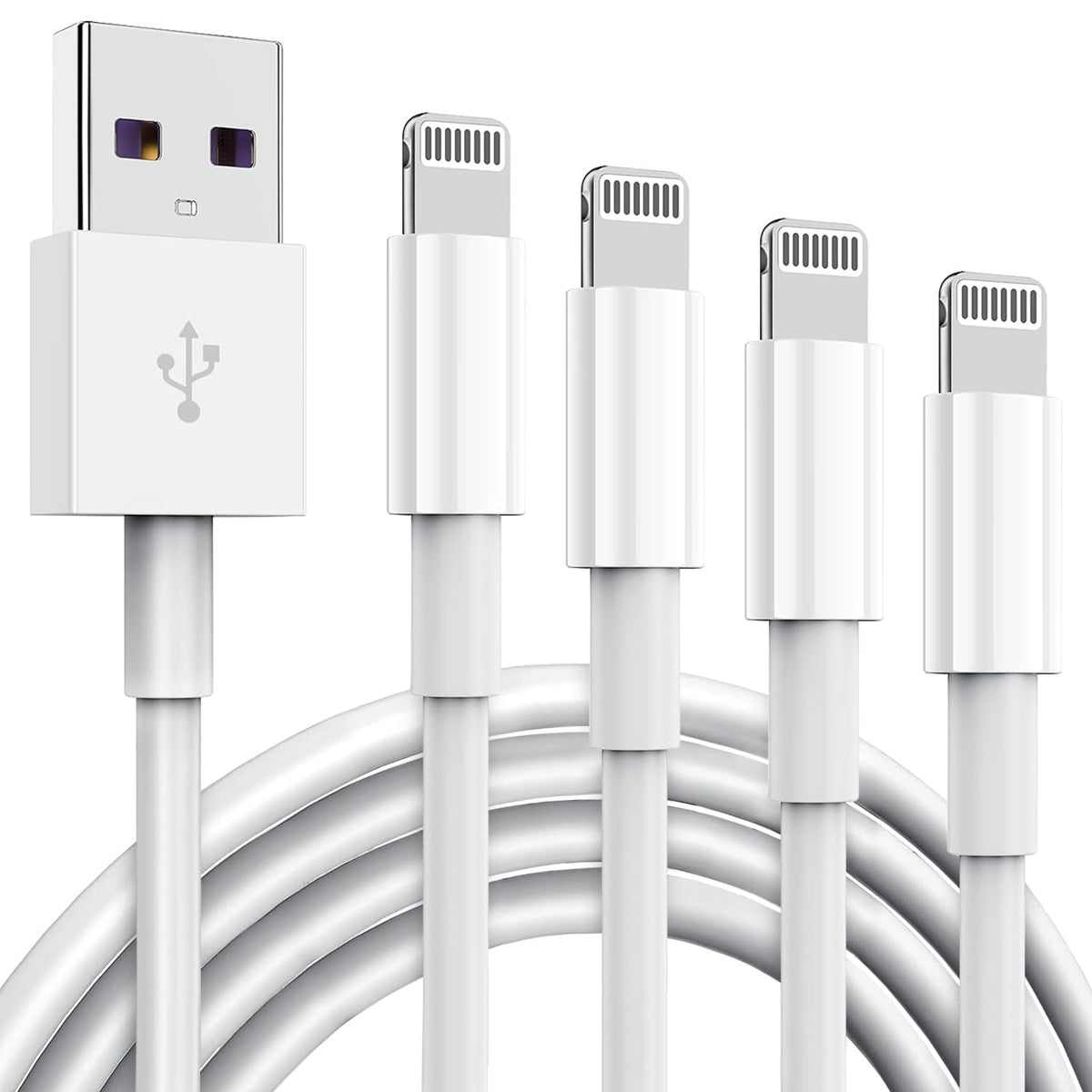 Tumaber 4 Pack Apple Mfi Certified Iphone Charger Cable 3Ft, Lightning To Usb Cord 3 Foot, 2.4A Fast Charging,Apple Phone Long C