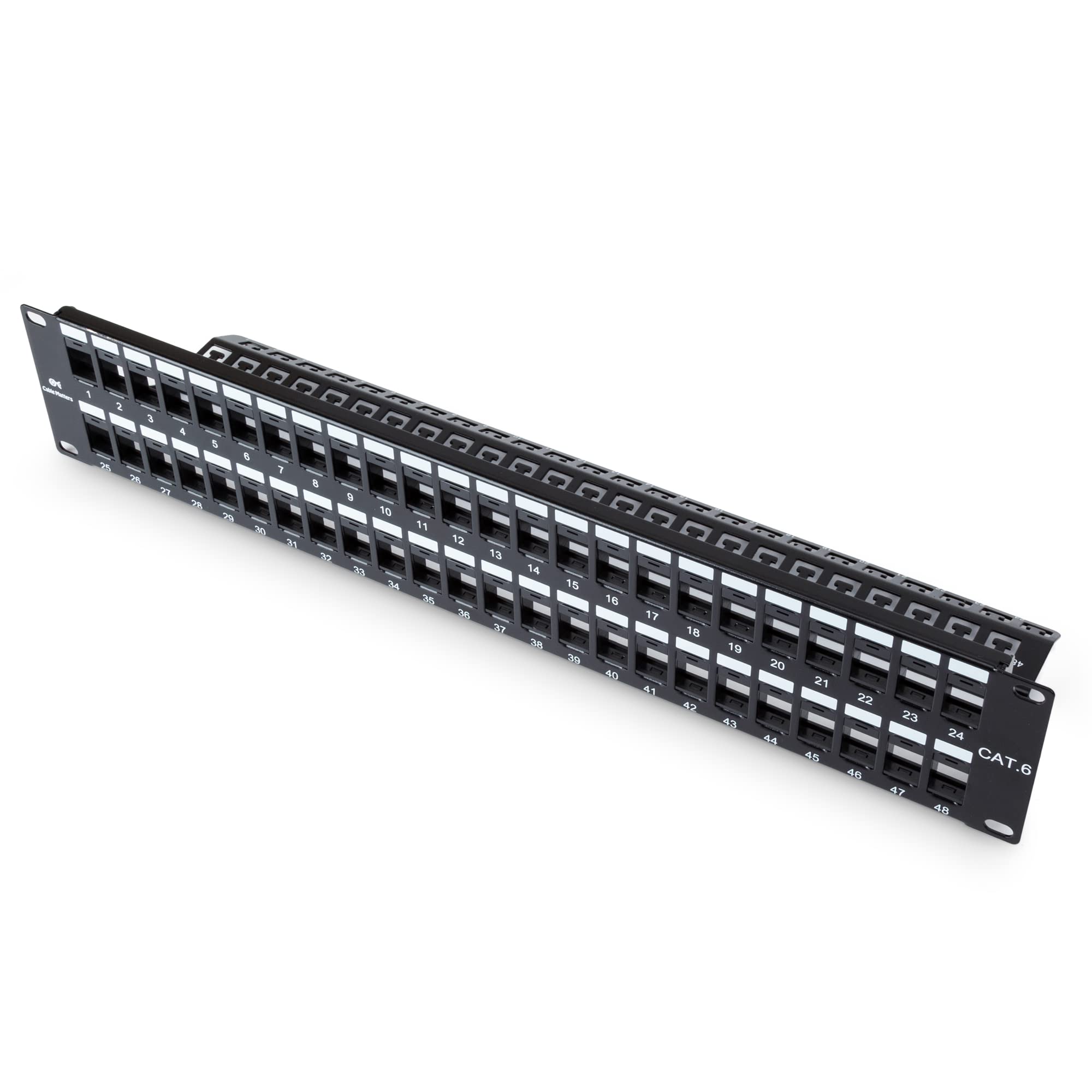Cable Matters Rackmount Or Wall Mount 2U 48 Port Keystone Patch Panel With Cable Management And Support Bar (19 Inch Blank Patch