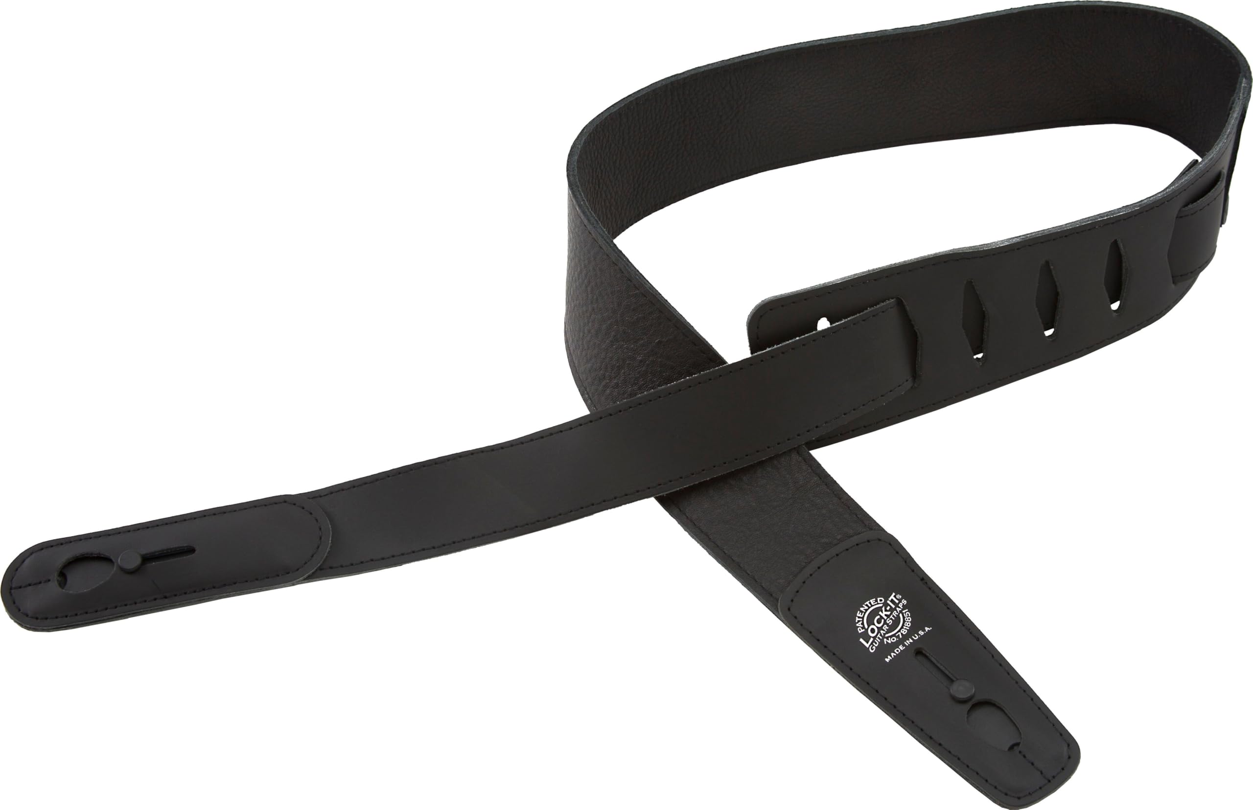 Lock-It Straps Leather Series Leather Strap with Locking Ends - Black