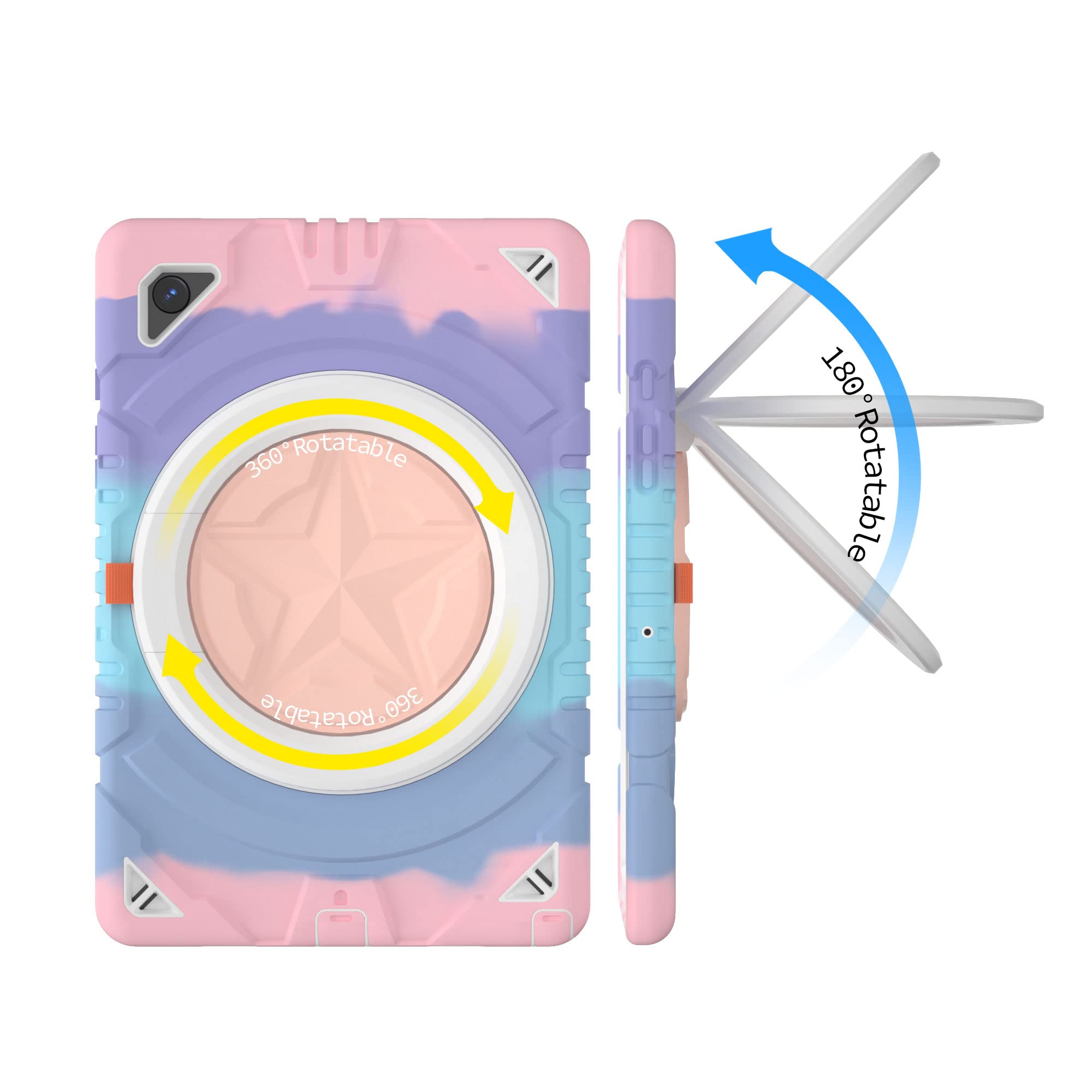 Xzc Samsung Galaxy Tab A8 Case 10.5'' 2022 (Sm X200/X205/X207) Heavy Duty Shockproof Rugged Cover With Rotating Stand/Pencil Hol