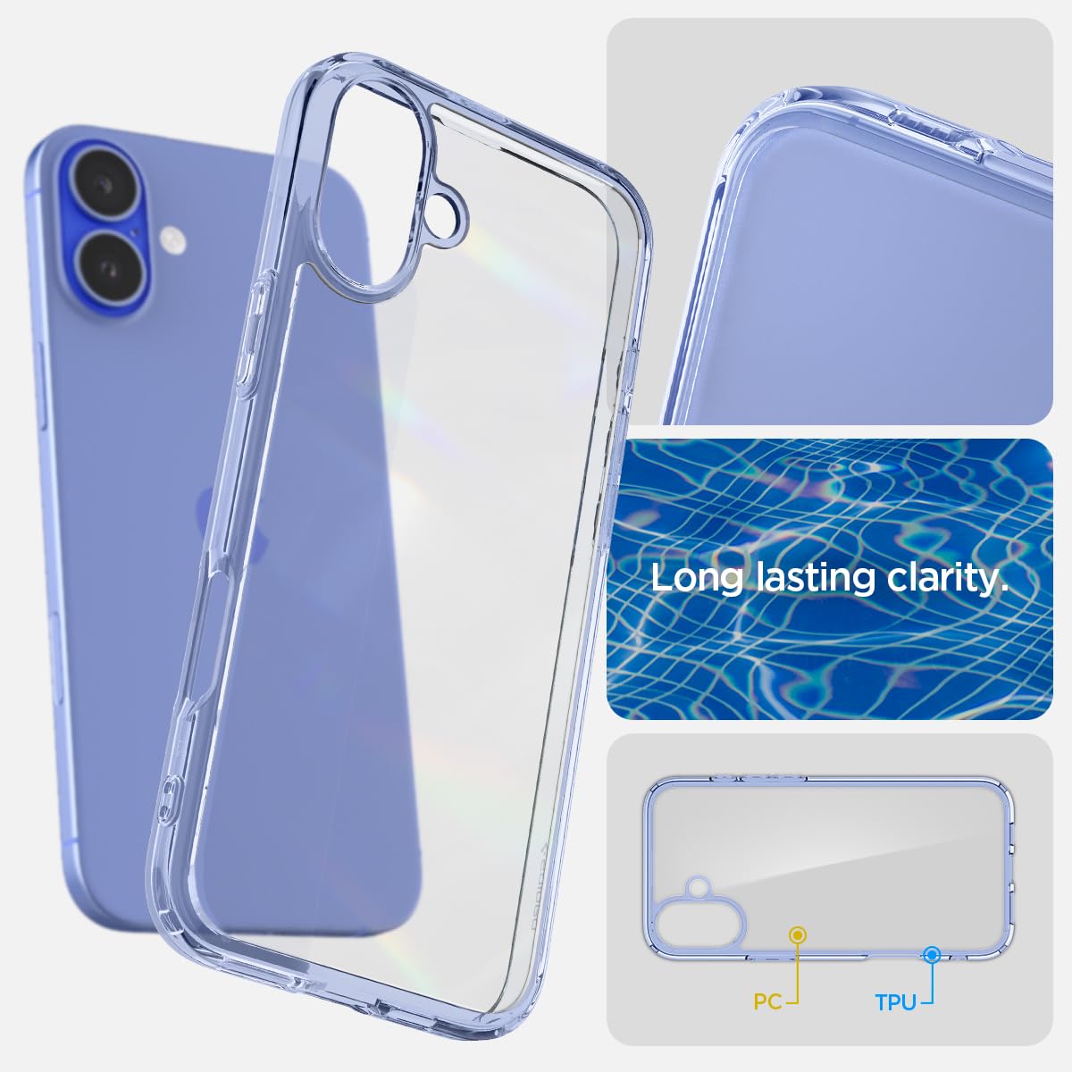 Spigen Ultra Hybrid Designed For Iphone 16 Plus Case [Not Compatible With Magsafe], [Anti Yellowing], [Military Grade Protection